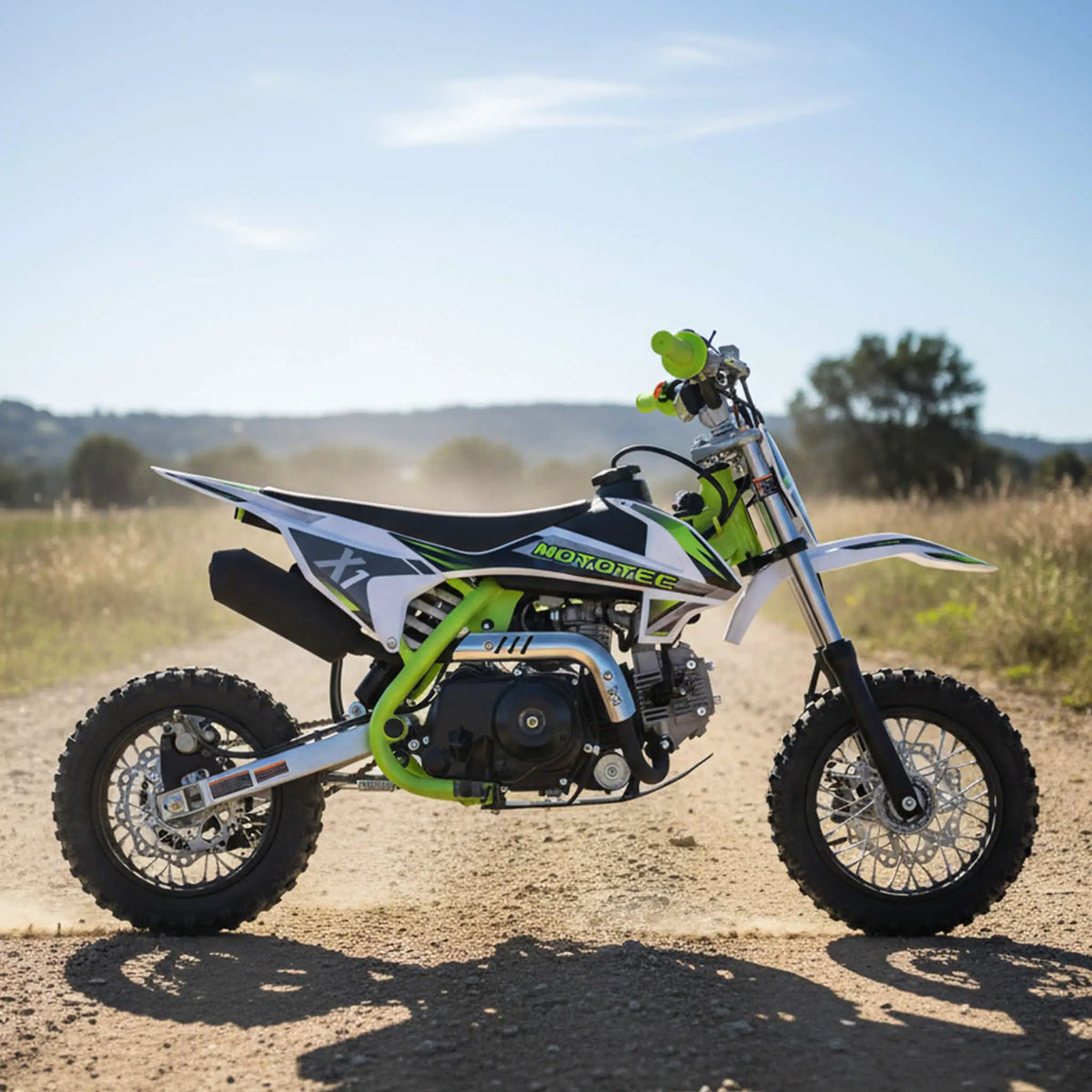 Gas Dirt Bike | MotoTec X1 110CC | 4-Stroke Air-Cooled Engine | Higher Grip Tires