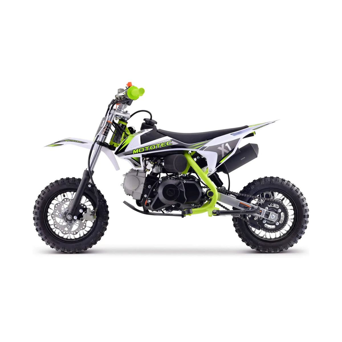 Gas Dirt Bike | MotoTec X1 110CC | 4-Stroke Air-Cooled Engine | Higher Grip Tires