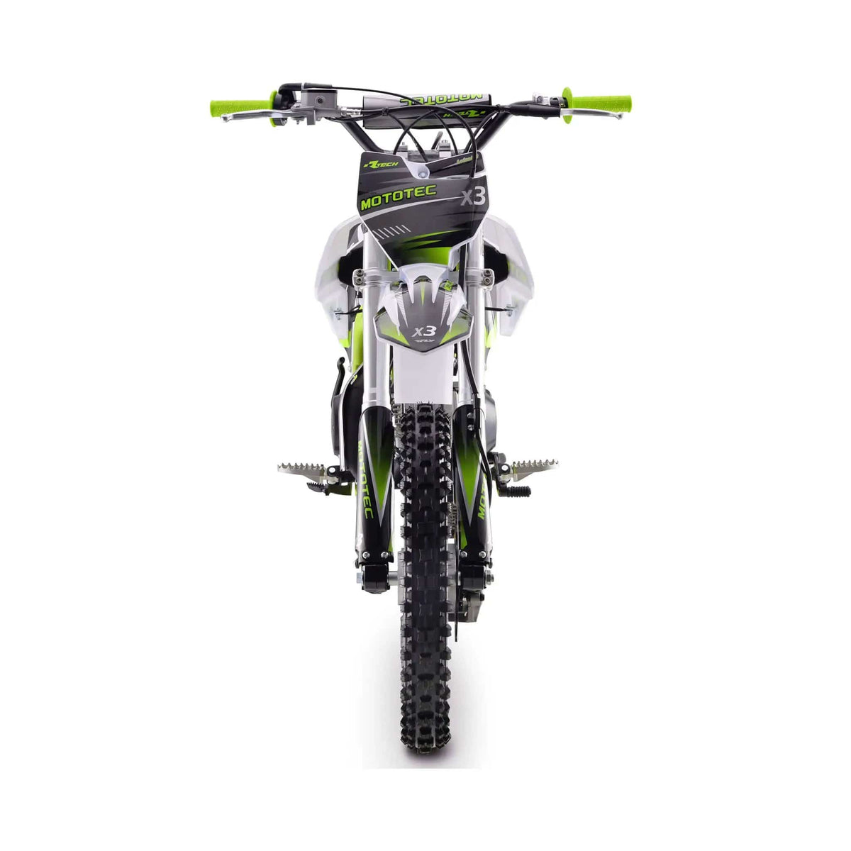 Gas Dirt Bike | MotoTec X3 125CC | 4-Stroke Engine | Lightweight Green Frame