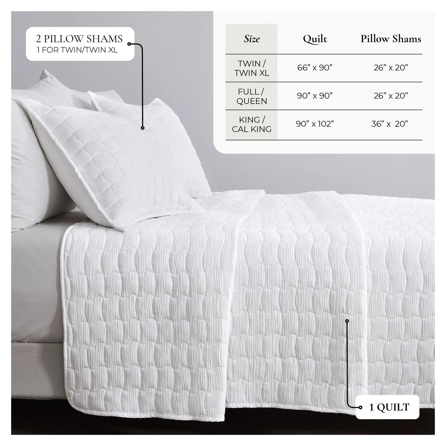 Gauze Quilt Set - Wave Stitch Collection from PriceLows™