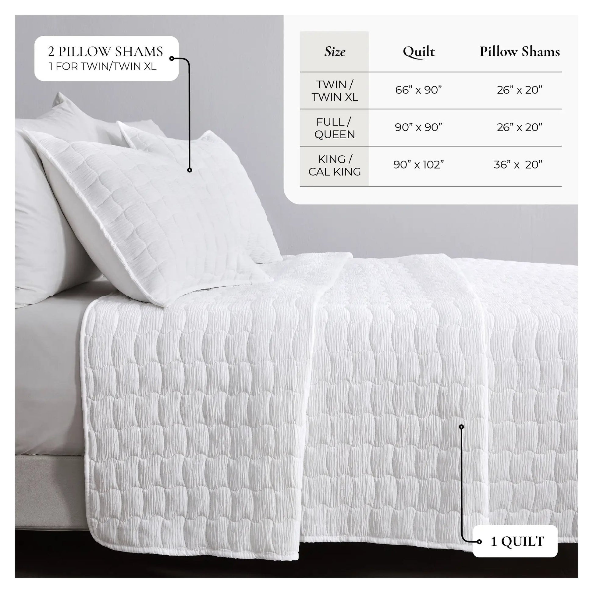 Gauze Quilt Set - Wave Stitch Collection from PriceLows™