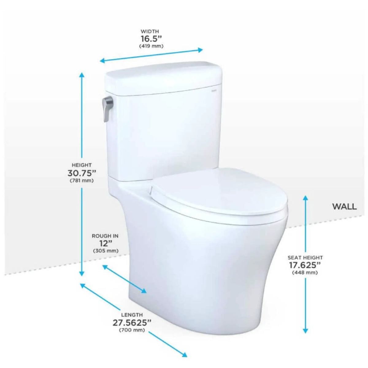 TOTO Aquia IV Cube Toilet | Dual Flush | Universal Height | Soft Close Bidet Seat