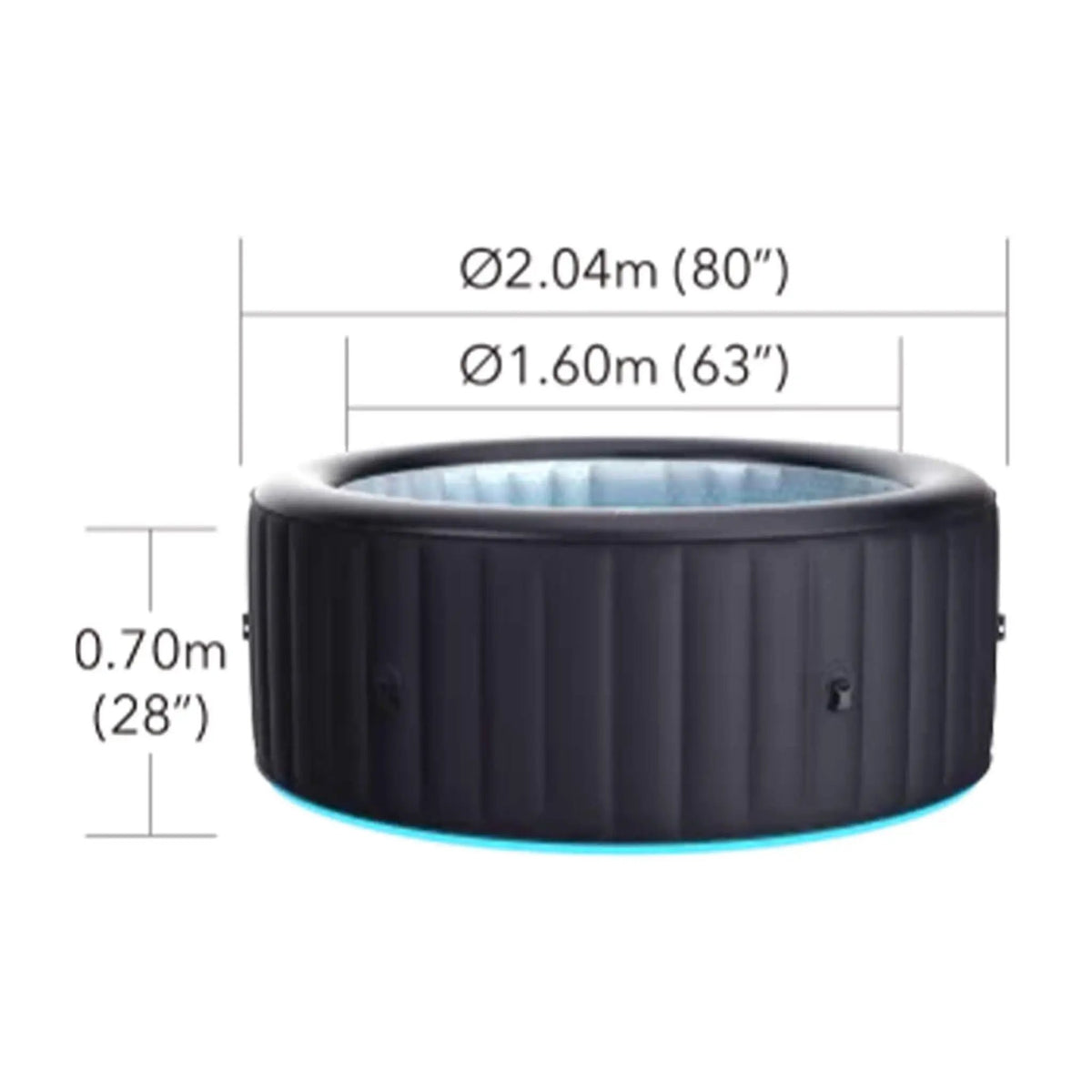 Inflatable Round Hot Tub | MSpa Aurora Urban Series | Six-Person Capacity | Hydro Massage