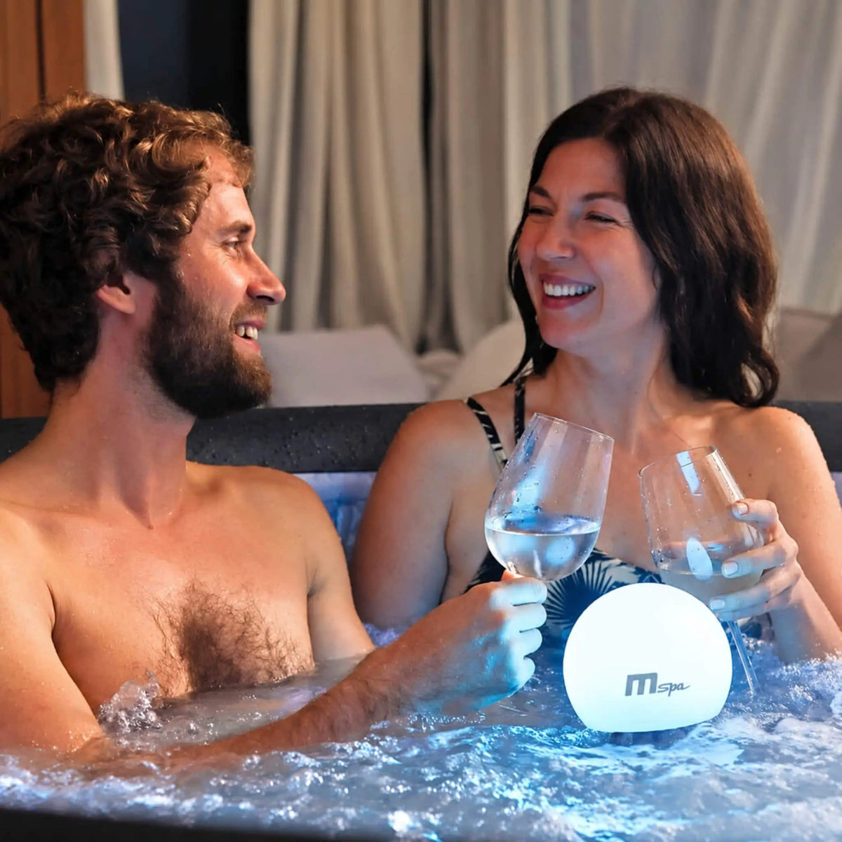 Inflatable Round Hot Tub | MSpa Aurora Urban Series | Six-Person Capacity | Hydro Massage
