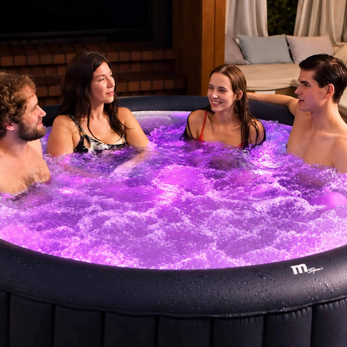 Inflatable Round Hot Tub | MSpa Aurora Urban Series | Six-Person Capacity | Hydro Massage