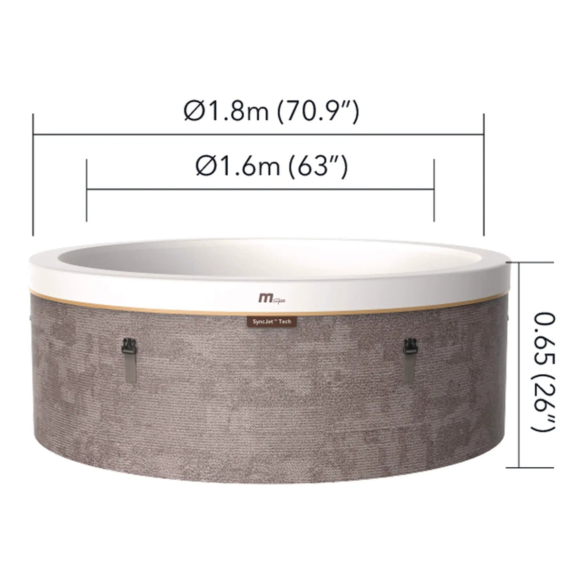 Inflatable Round Hot Tub | MSpa Cocoon Verto Series | Six-Person Capacity | SyncJet Hydro Massage