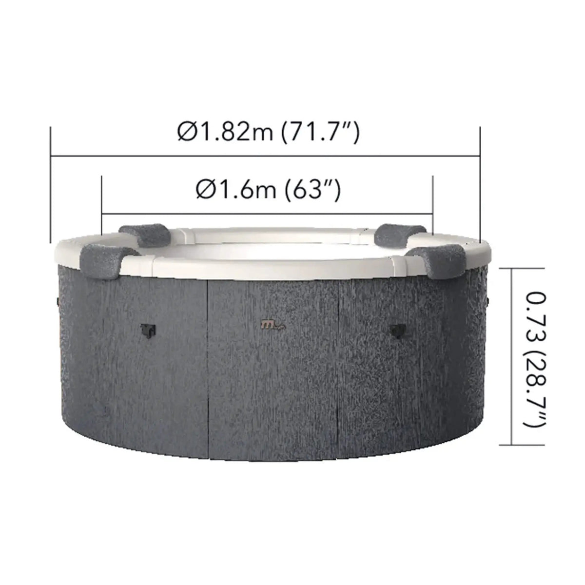 Inflatable Round Hot Tub | MSpa Denver Frame Series | Six-Person Capacity | Adjustable Nozzles