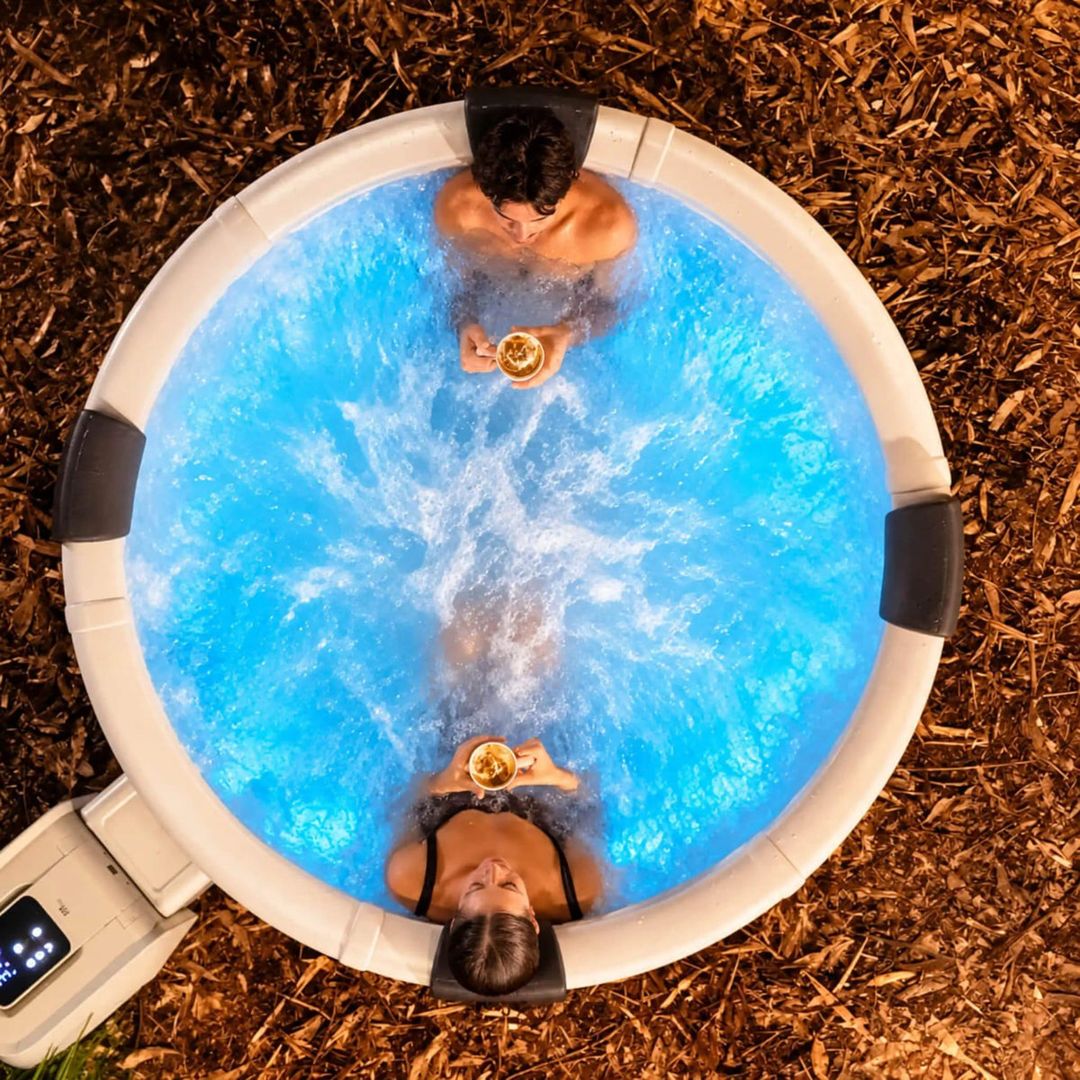 Inflatable Round Hot Tub | MSpa Denver Frame Series | Six-Person Capacity | Adjustable Nozzles