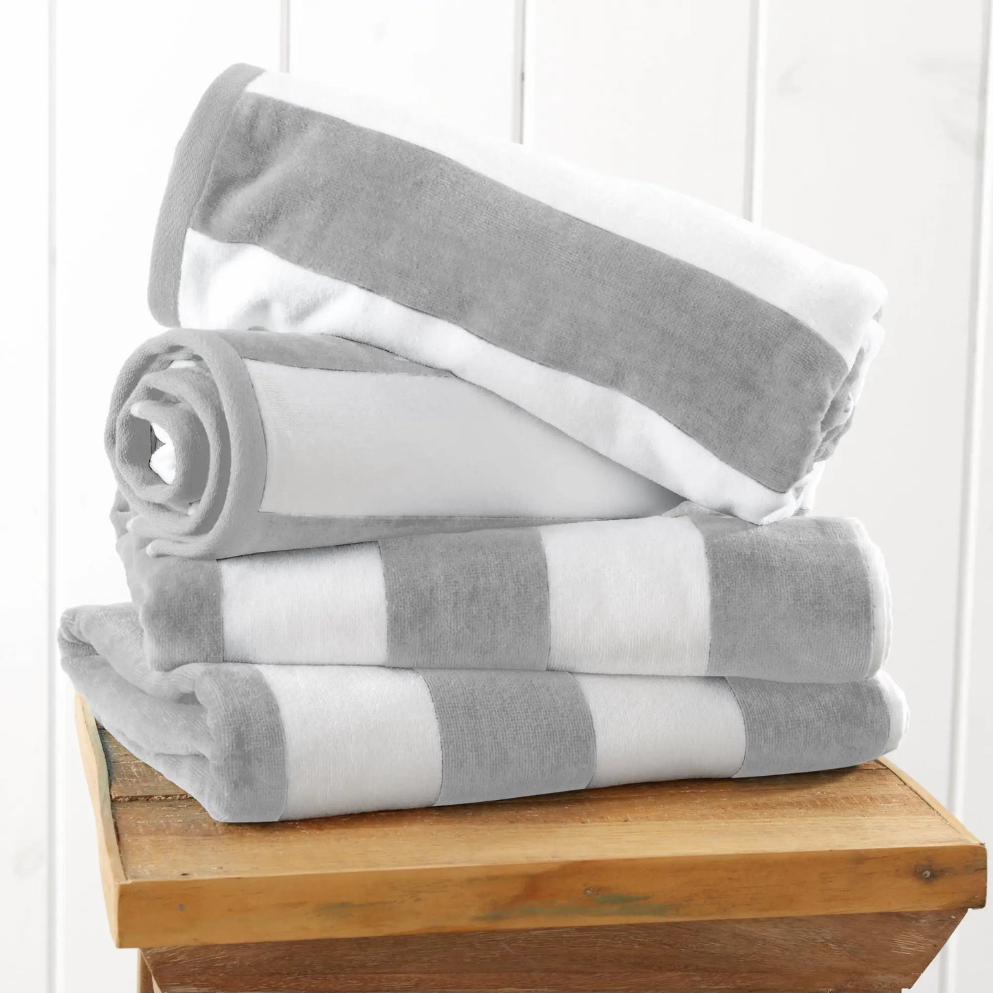 Cotton Velour Cabana Stripe Beach Towel - Novia Collection from PriceLows™