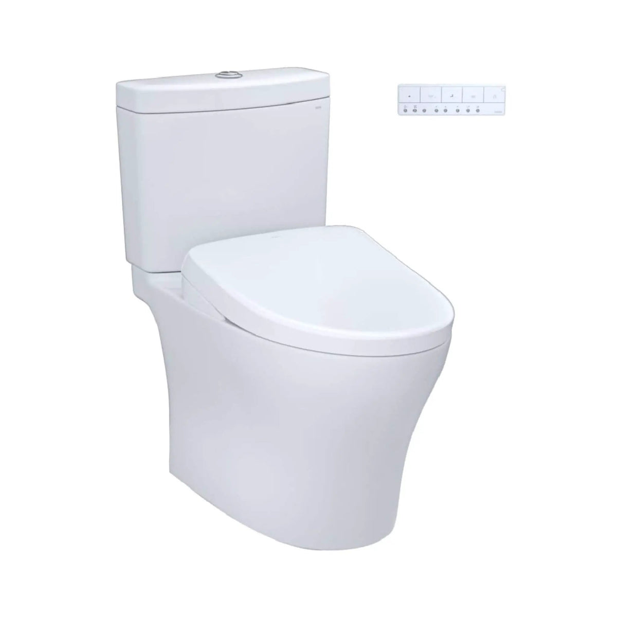 TOTO Aquia IV Dual Flush Toilet | Elongated Chair Height | WASHLET S7A Bidet Seat | 4-User Memory Remote
