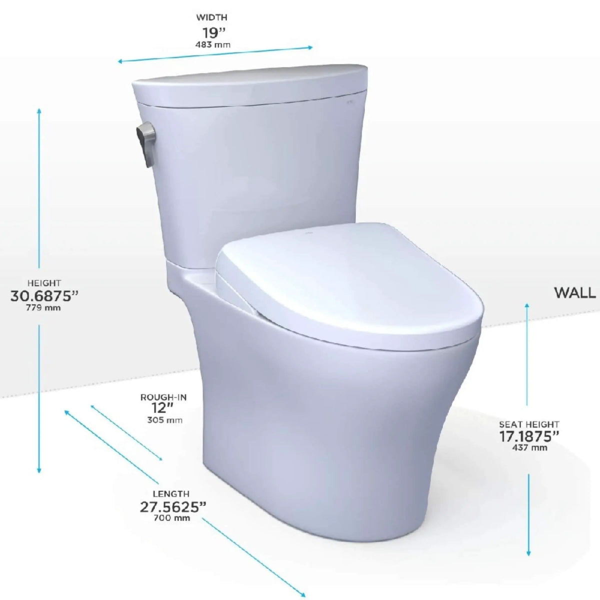 TOTO Aquia IV Arc Dual Flush Universal Height Toilet With Washlet S7 Bidet Seat | Bathroom Use | Everyday Use | Bathroom