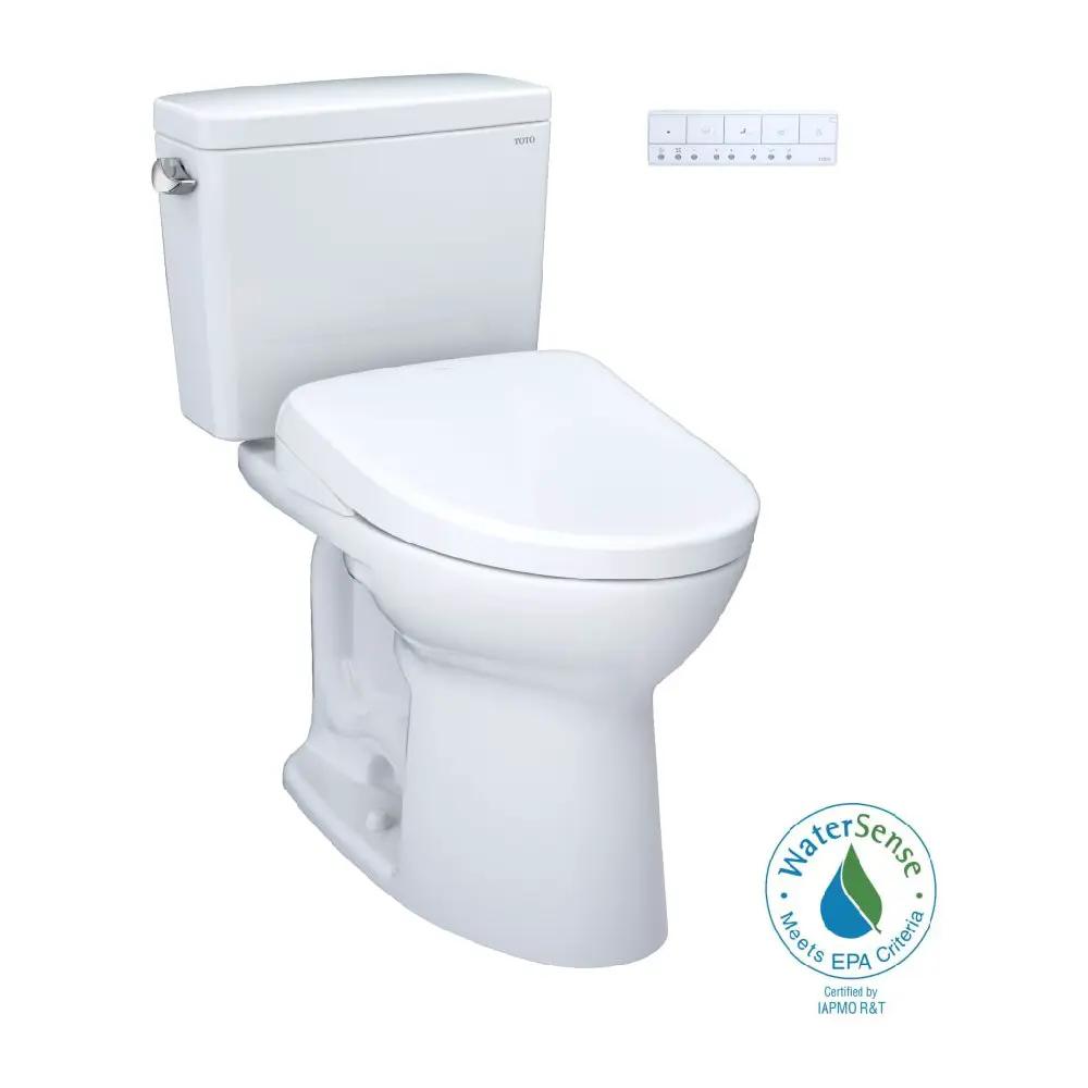 TOTO Drake Toilet | 1.6 GPF Elongated Chair Height | S7 Bidet Seat | 10 Inch Rough-In