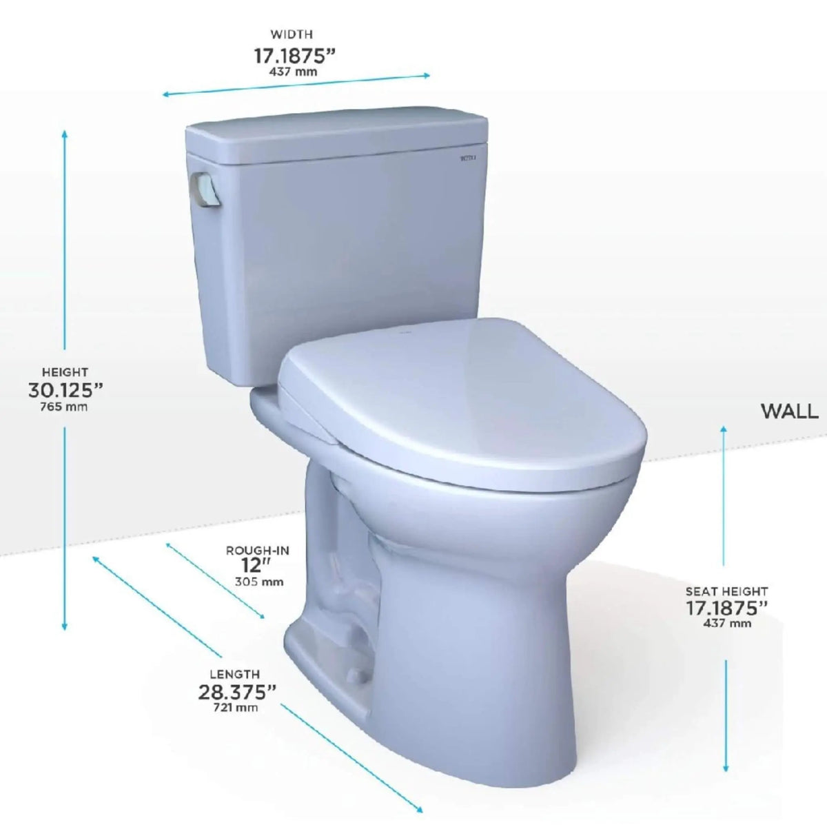 TOTO Drake Toilet | 1.6 GPF Elongated Chair Height | WASHLET S7A Auto Flush | EWater+
