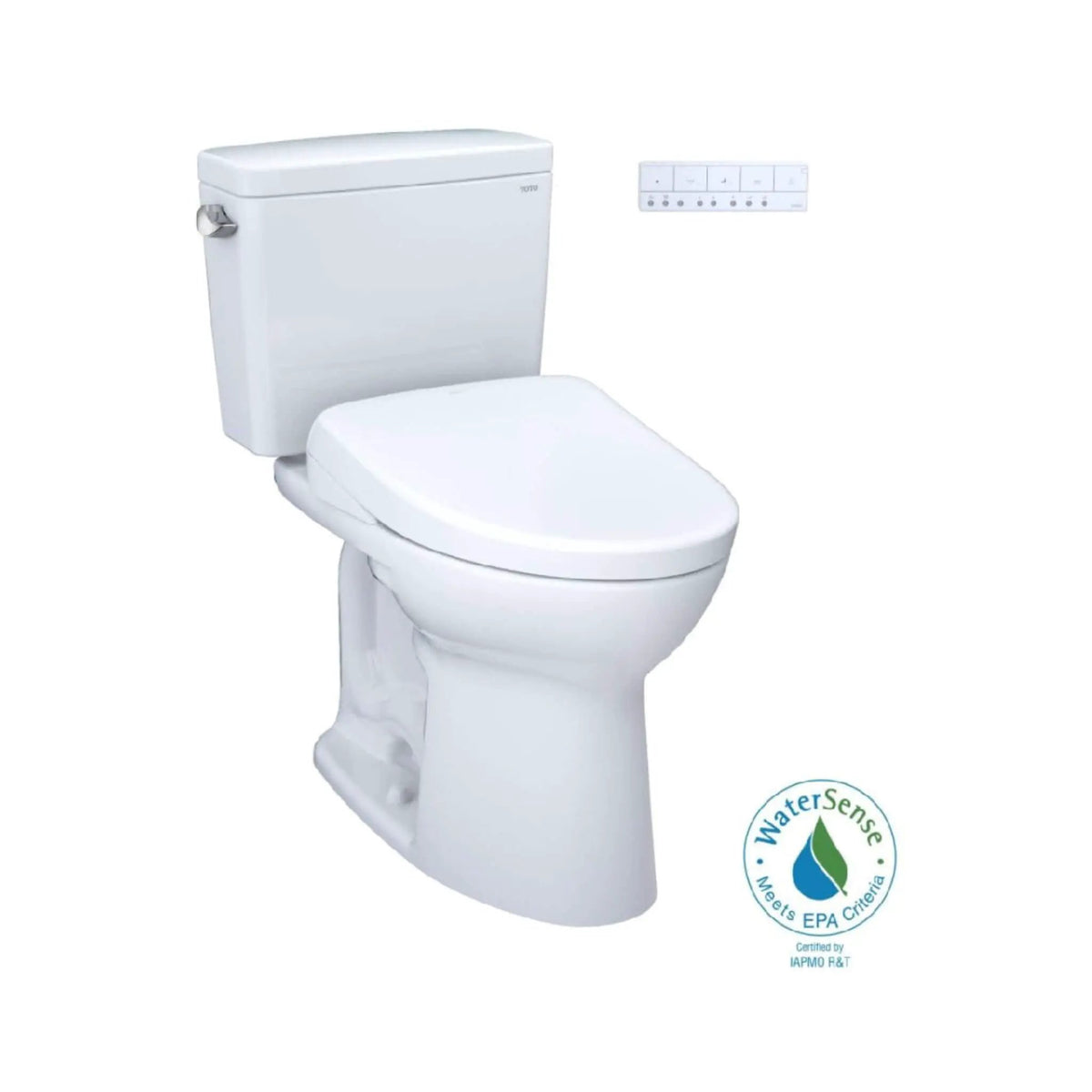 TOTO Drake Two-Piece Toilet | 1.6 GPF Elongated | WASHLET S7 Heated Bidet Seat | EWater+ Cleaning