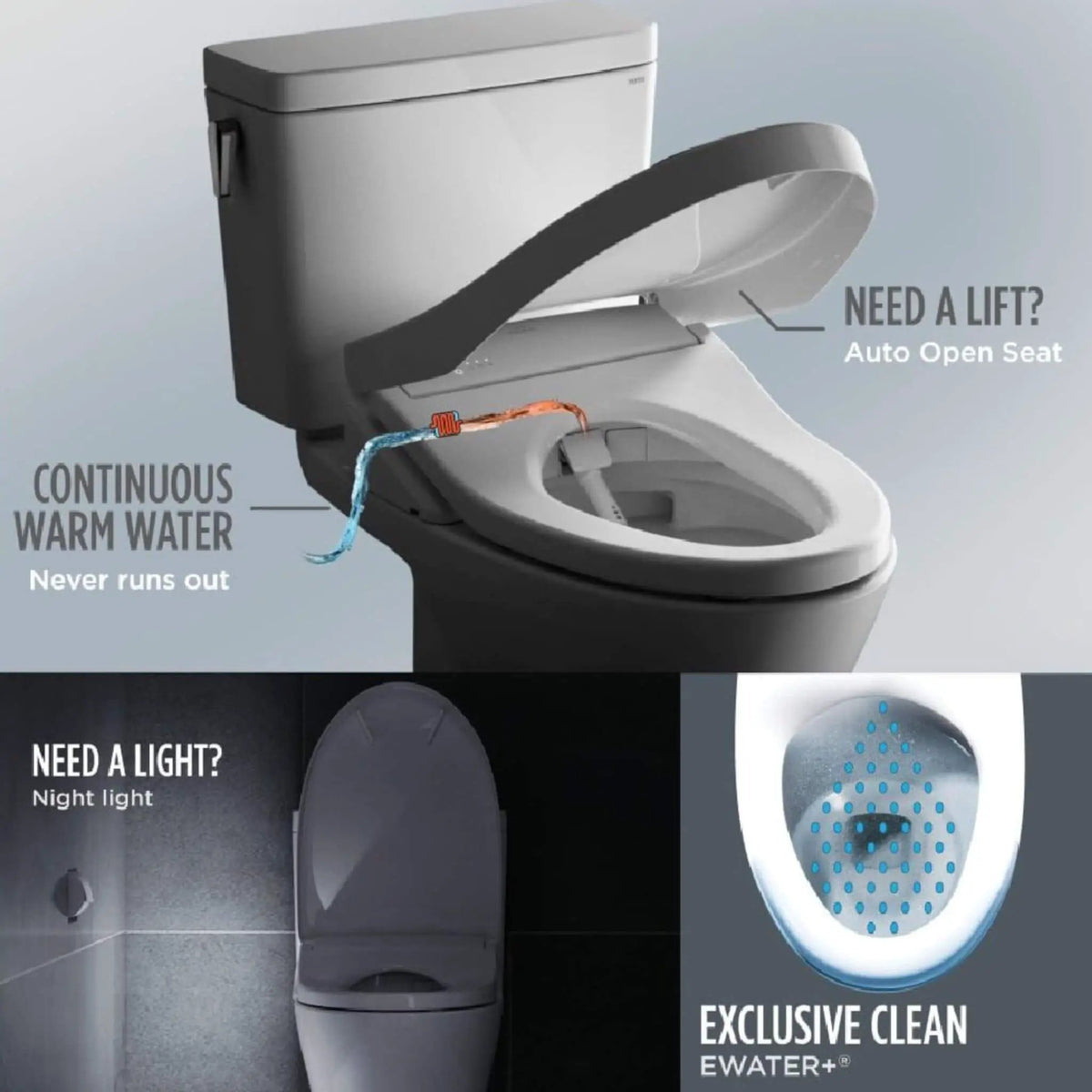 TOTO Drake Toilet | 1.28 GPF Elongated Chair Height | WASHLET S7A Heated Bidet Seat | EWater+