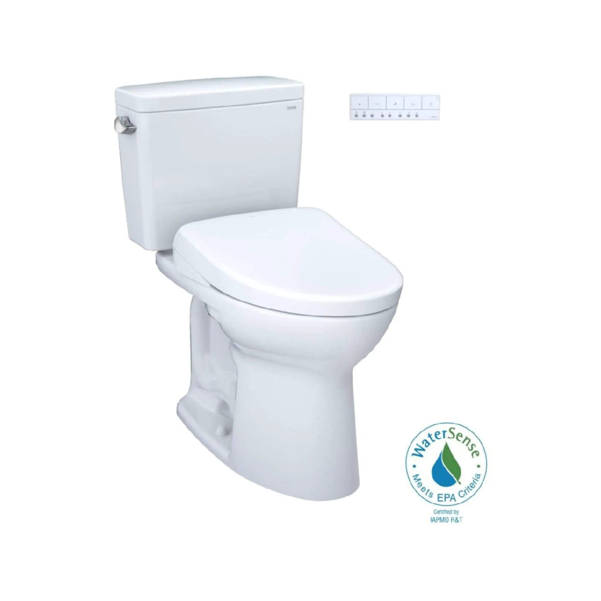 TOTO Drake Toilet | 1.28 GPF Elongated Chair Height | WASHLET S7A Heated Bidet Seat | EWater+