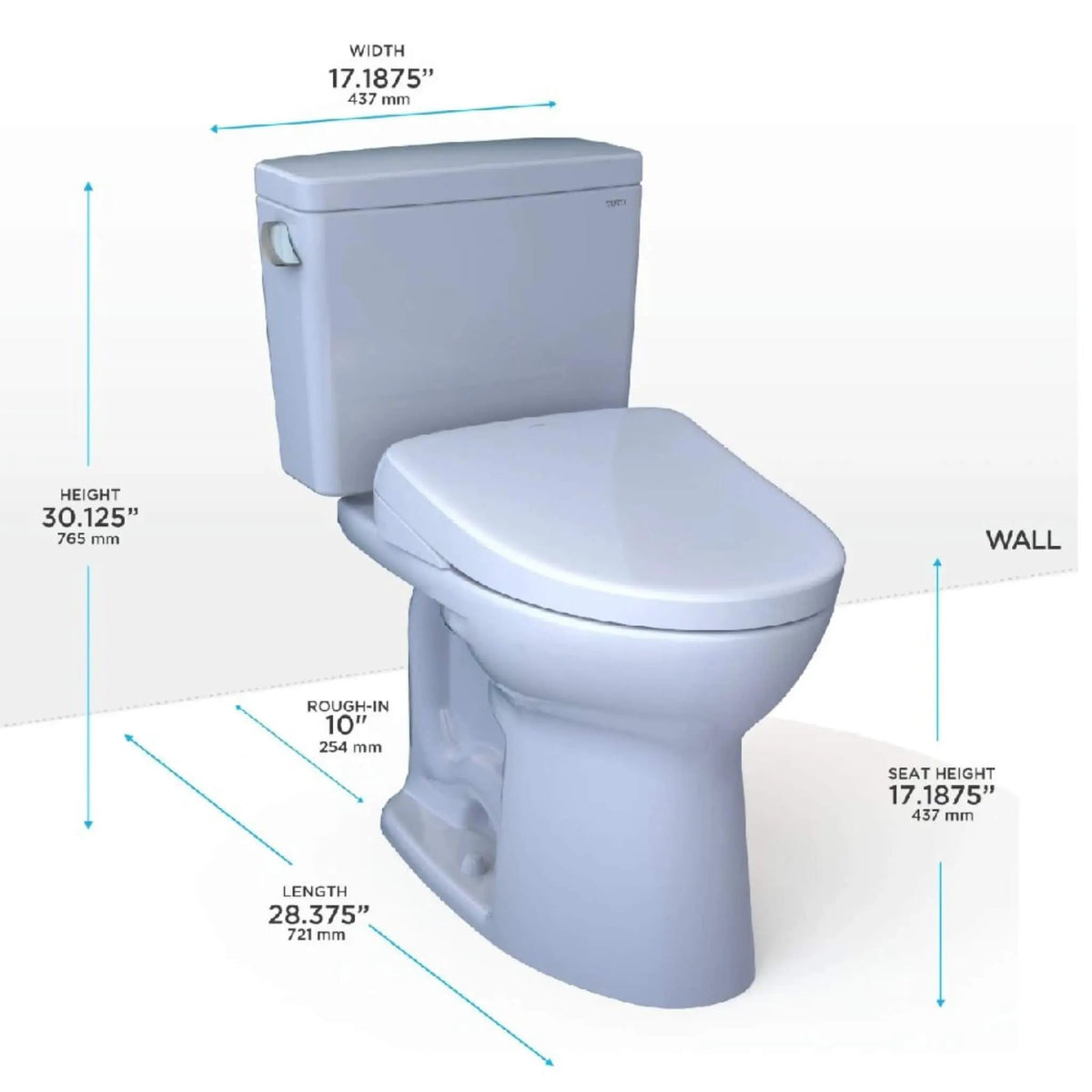 TOTO Drake Toilet | 1.6 GPF Universal Height | 10 Inch Rough-In | WASHLET S7 Bidet Seat
