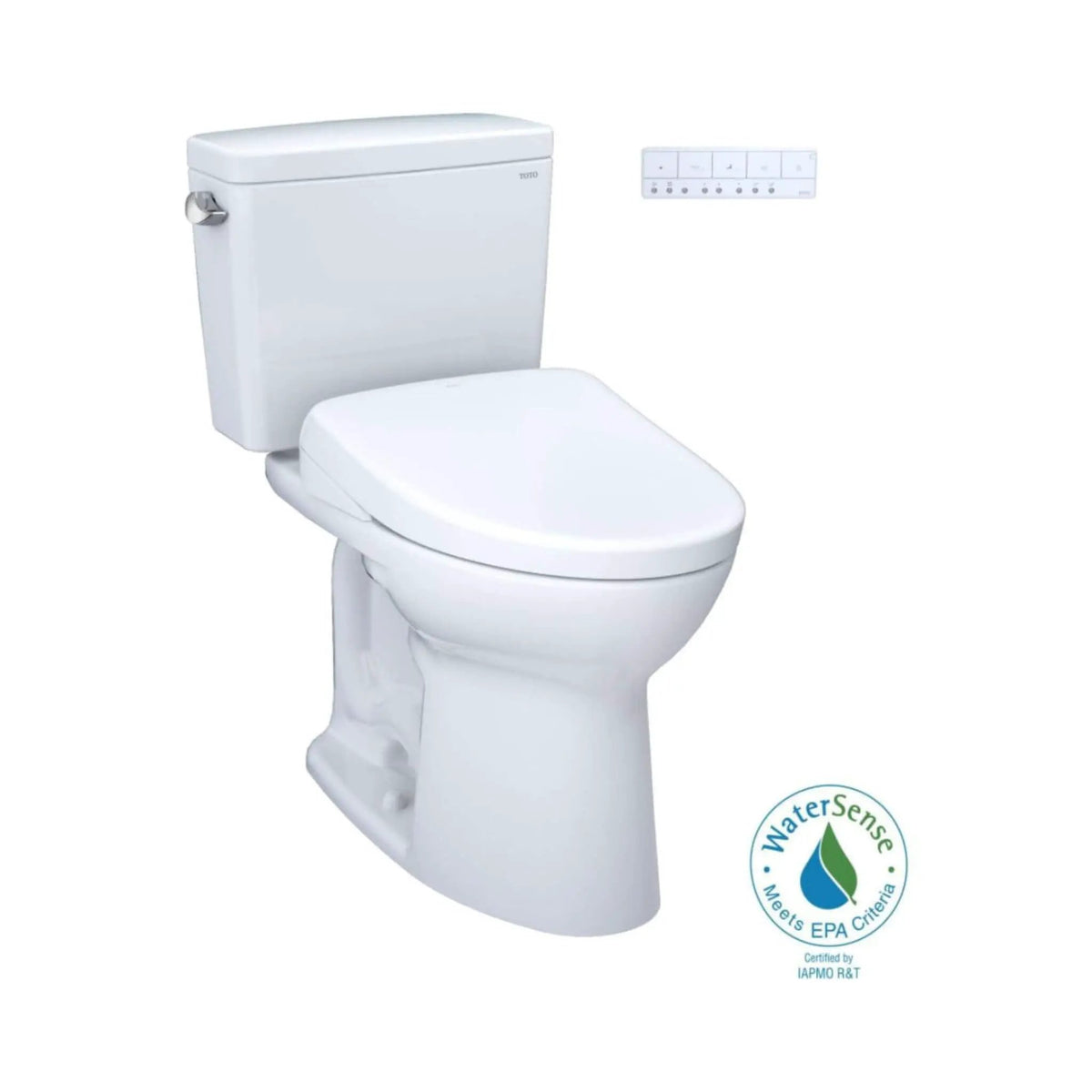 TOTO Drake Two-Piece Toilet | 1.6 GPF Elongated Chair Height | WASHLET S7A Auto Seat | EWater+