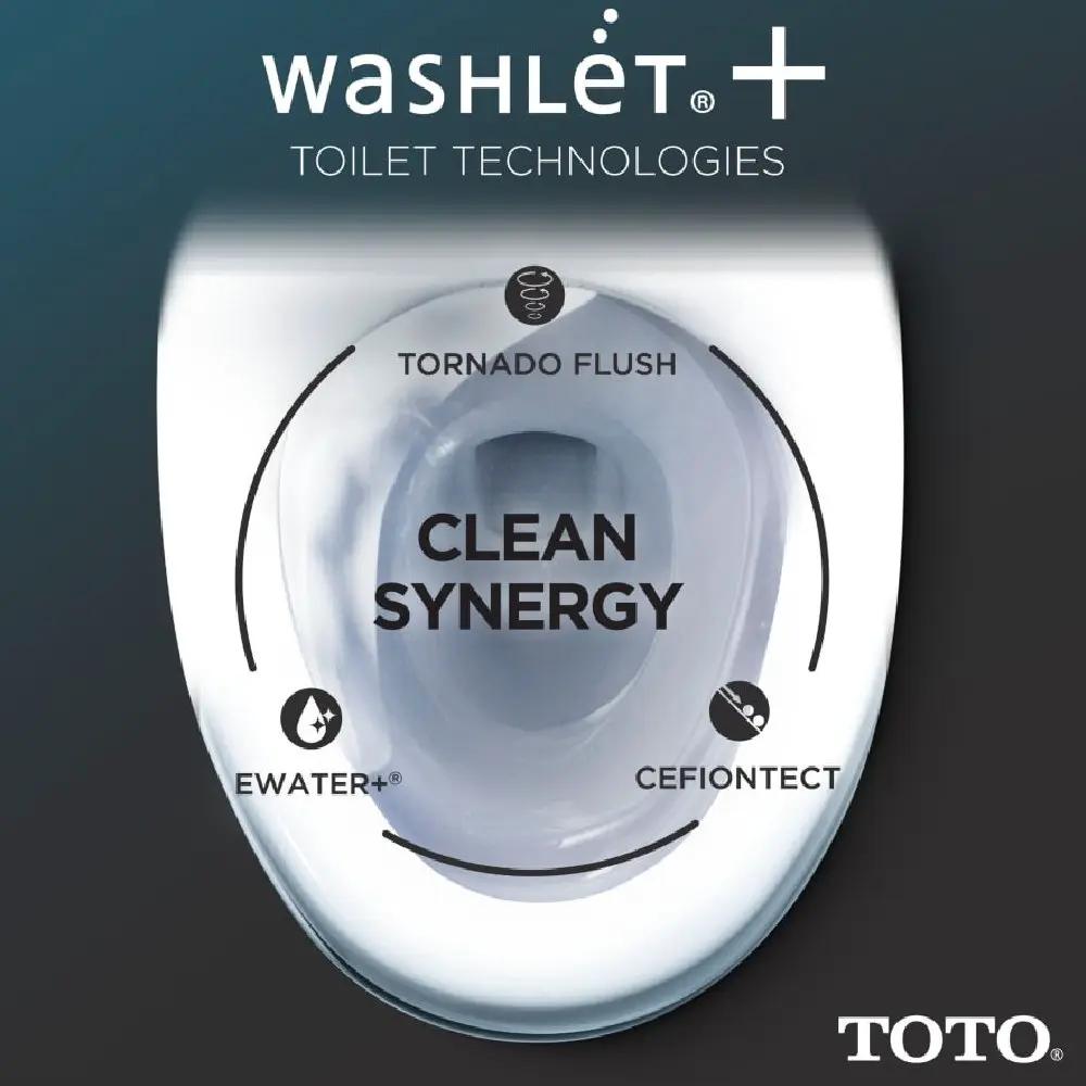 TOTO Drake Elongated Toilet | 1.6 GPF | WASHLET S7A Auto Open Seat | EWater+ And PREMIST
