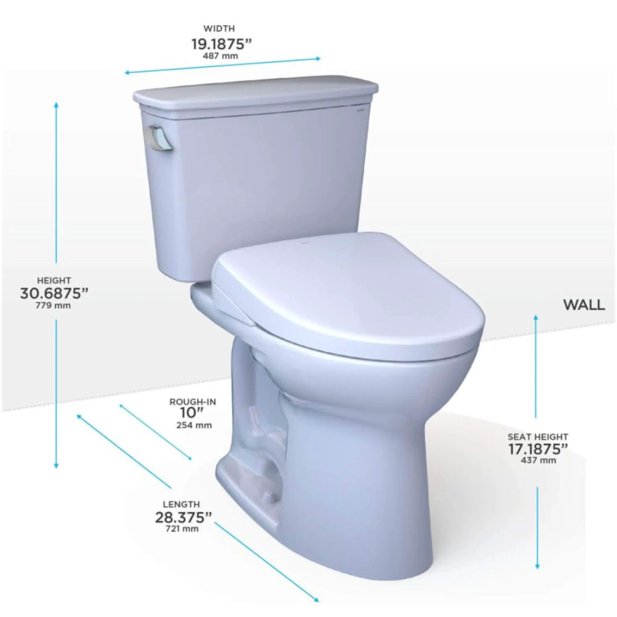 TOTO Drake Transitional Toilet | Elongated Chair Height | WASHLET S7 Bidet Seat | 10 Inch Rough-In