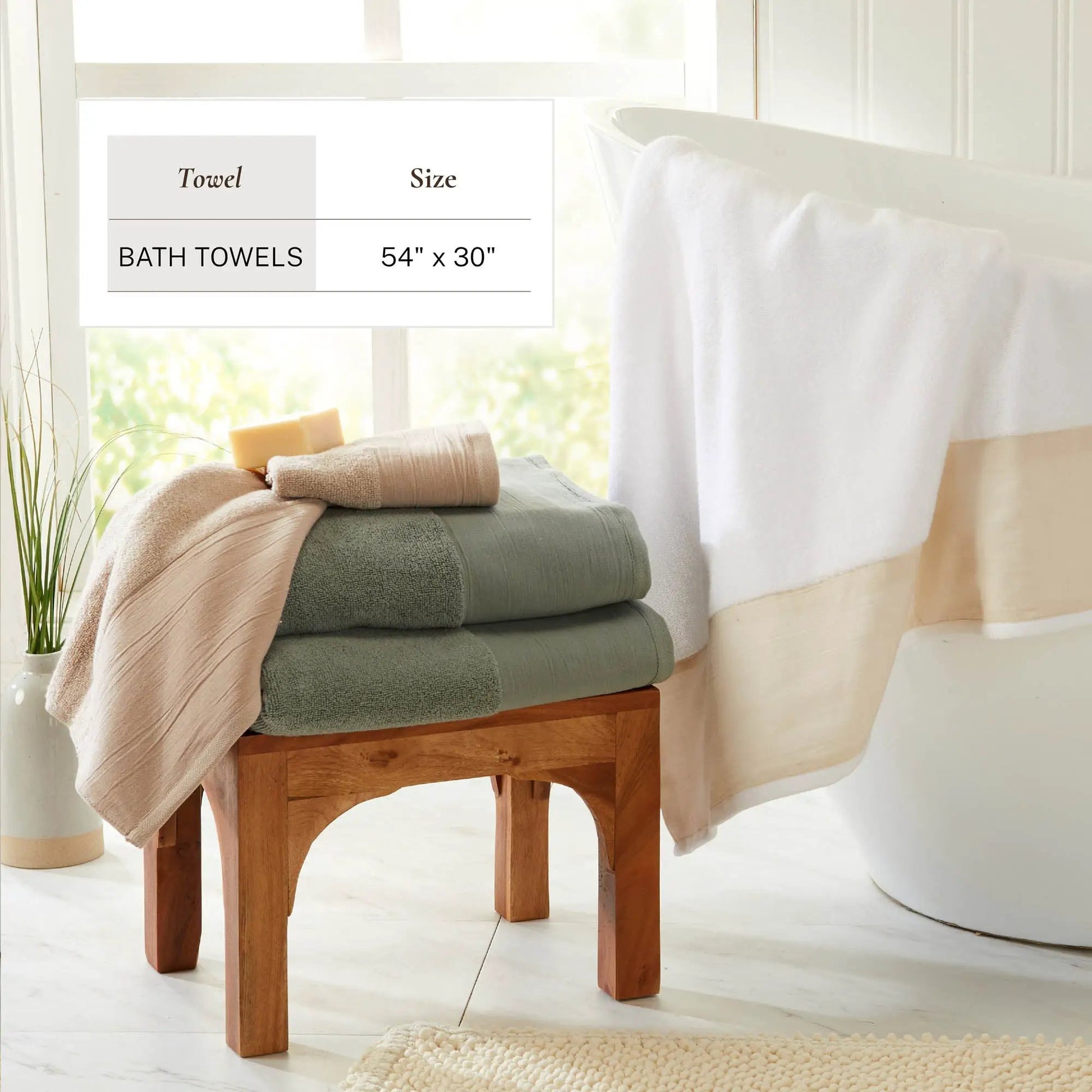 Cotton Linen-Like Border 6-Piece Towel Set - Priya Collection from PriceLows™