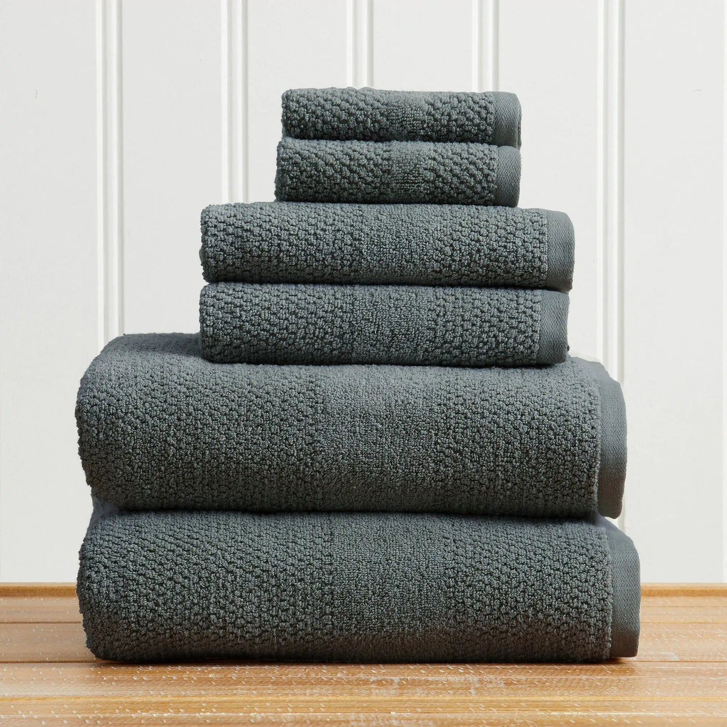 100% Cotton Woven Texture Bath Towel Set - Marbella Collection from PriceLows™