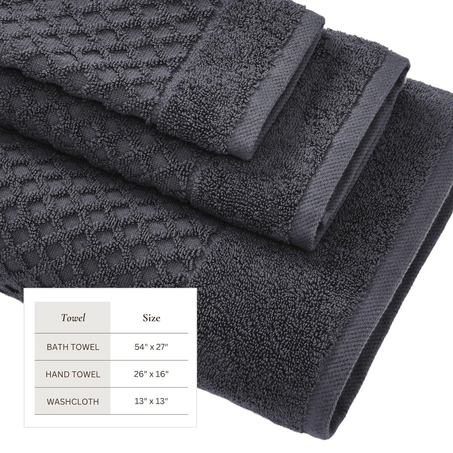Cotton Diamond Waffle Weave Bath Towel Set - Grayson Collection from PriceLows™