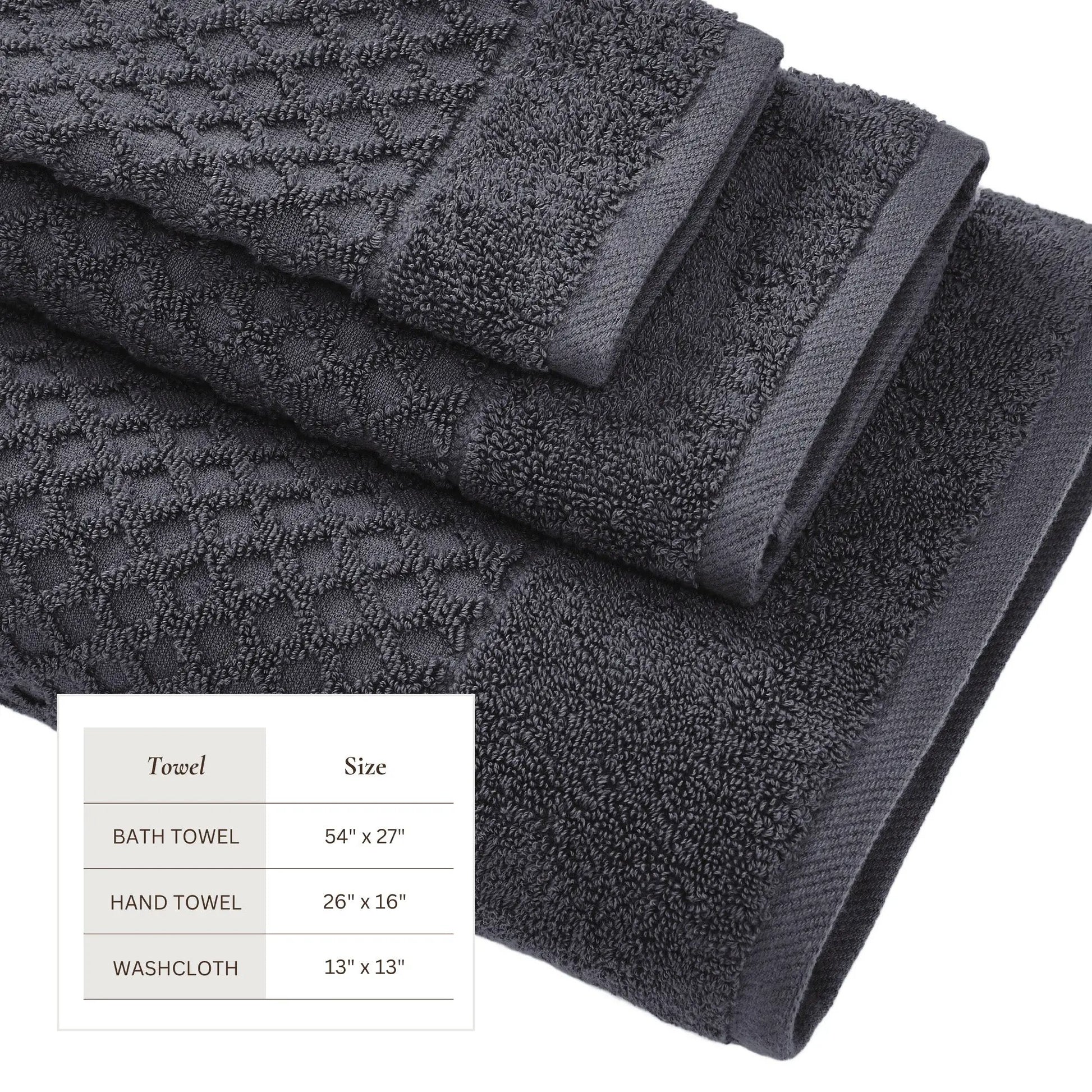 Cotton Diamond Waffle Weave Bath Towel Set - Grayson Collection from PriceLows™