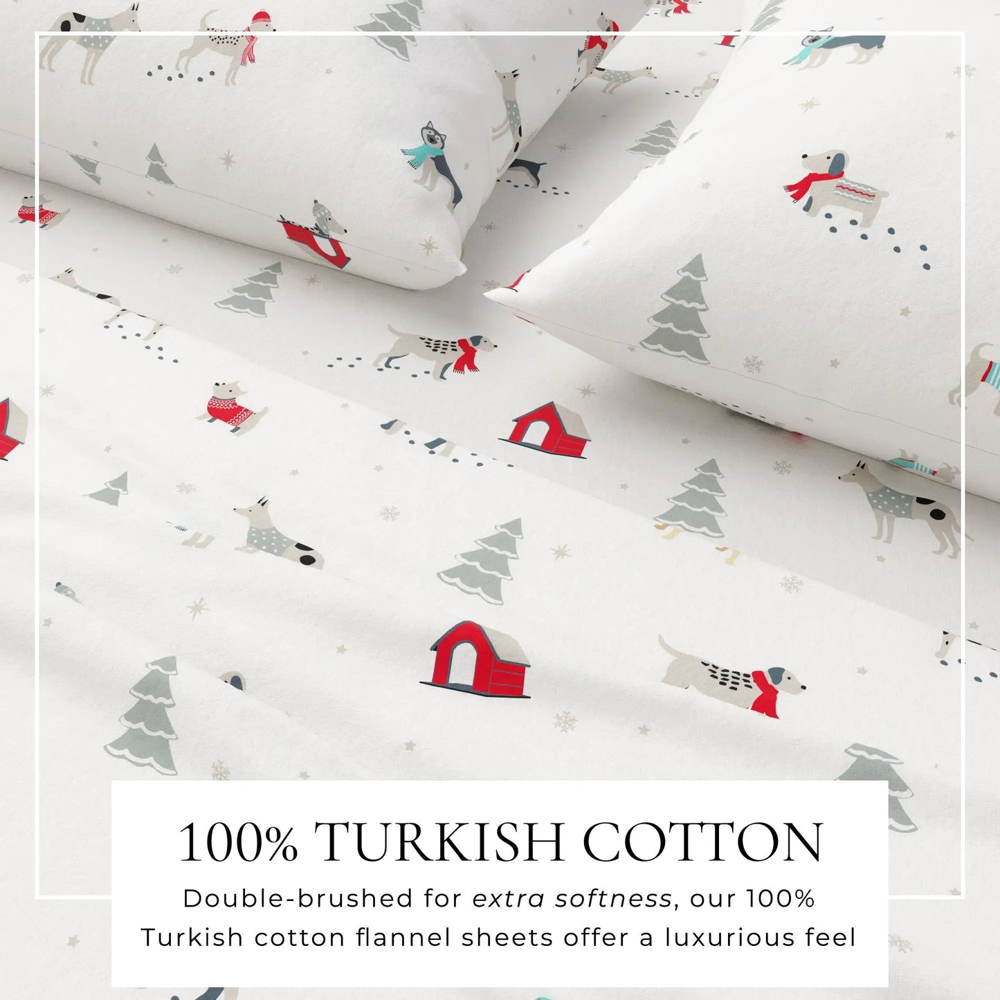 Turkish Cotton Christmas Flannel Sheet Set - Whittaker Collection from PriceLows™