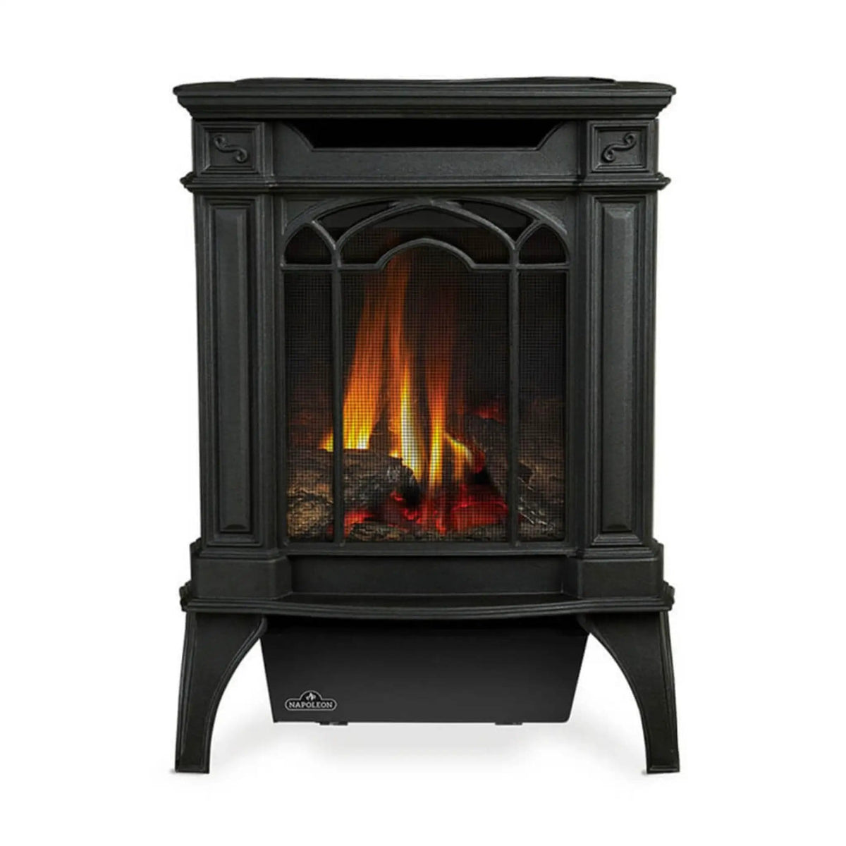 Napoleon Arlington 20 19-Inch Cast Iron Direct Vent Metallic Black Natural Gas Stove | 19 Inch | Iron | Wood Stove
