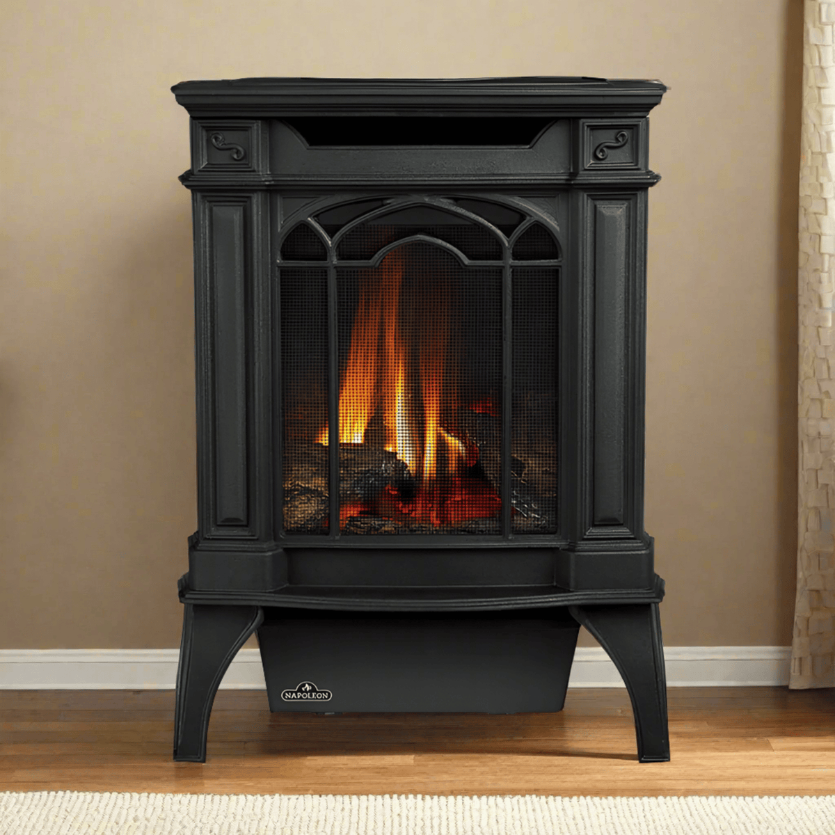 Napoleon Arlington 20 19-Inch Cast Iron Direct Vent Metallic Black Natural Gas Stove | 19 Inch | Iron | Wood Stove