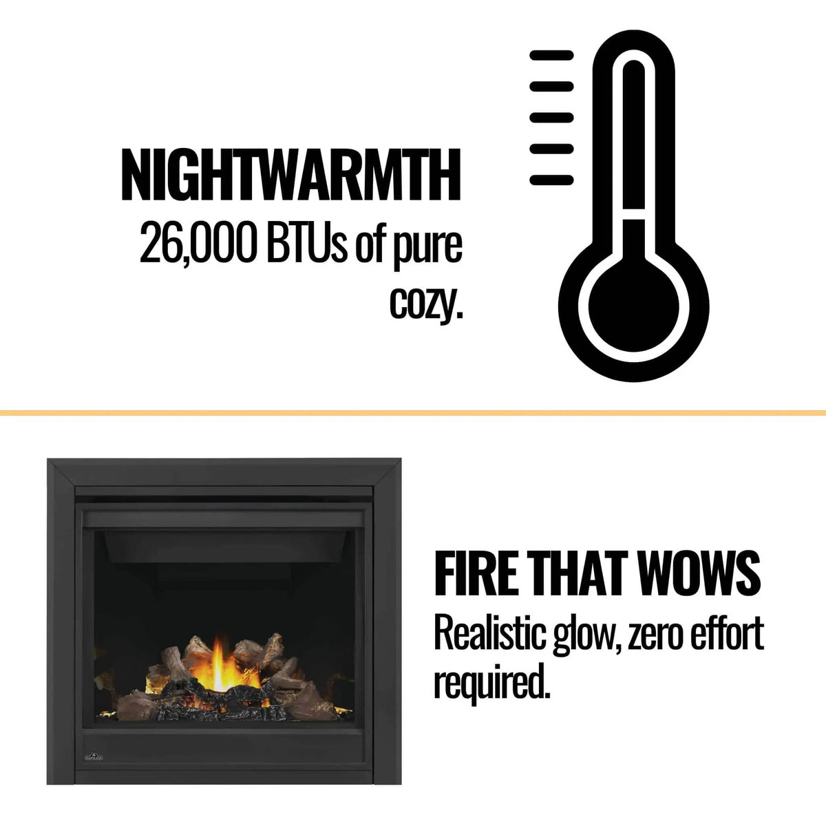 Napoleon Ascent 36 35-Inch Direct Vent Electronic Ignition Fireplace | 35 Inch | Glass | Gas Fireplace