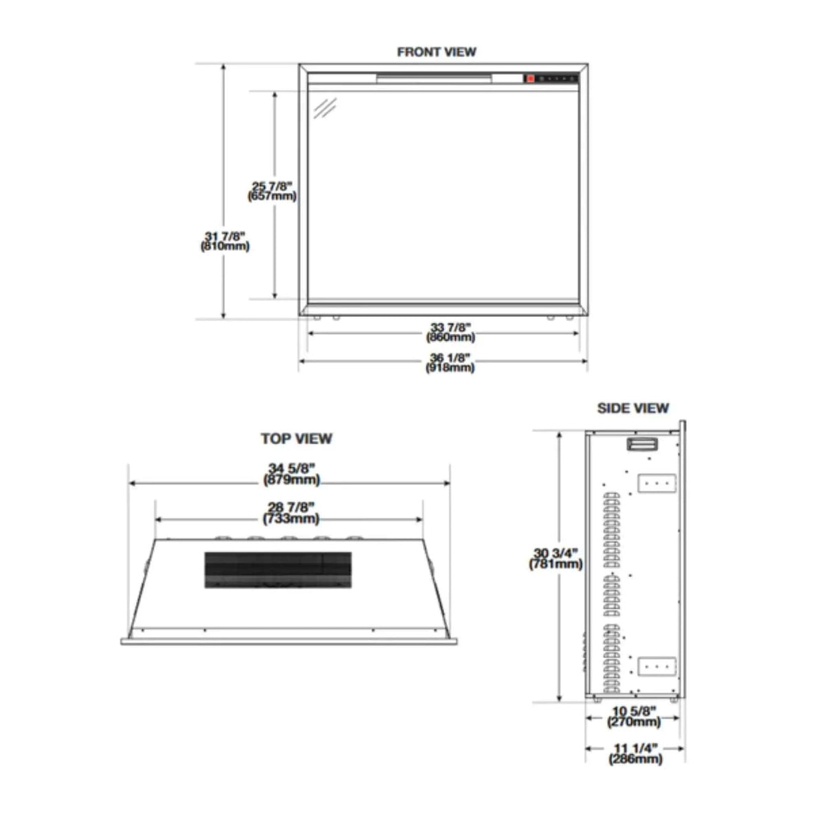 Napoleon Element Self-Trimming Built-In Electric Fireplace | 800 Sq Ft | 000 BTU | Living Room