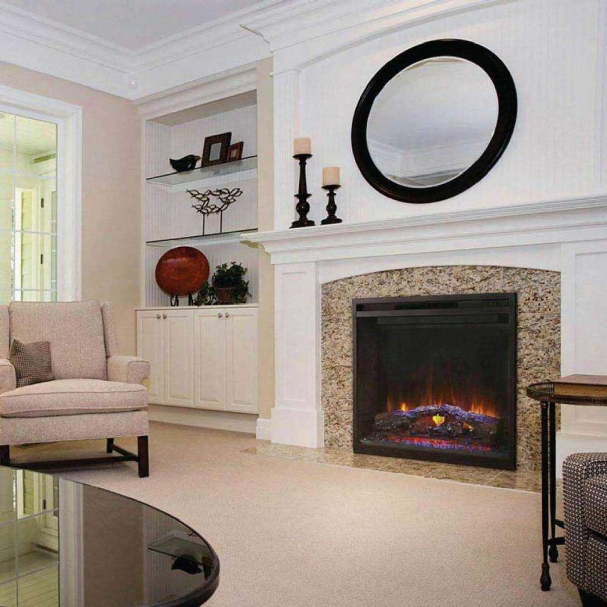 Napoleon Element Self-Trimming Built-In Electric Fireplace | 800 Sq Ft | 000 BTU | Living Room