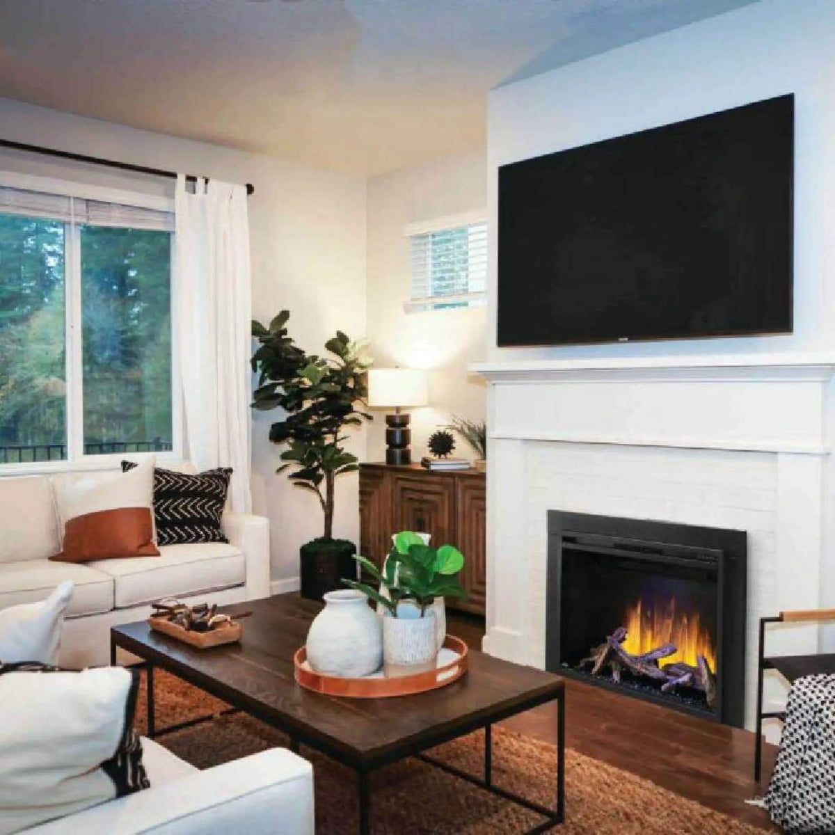 Napoleon Element Self-Trimming Built-In Electric Fireplace | 800 Sq Ft | 000 BTU | Living Room