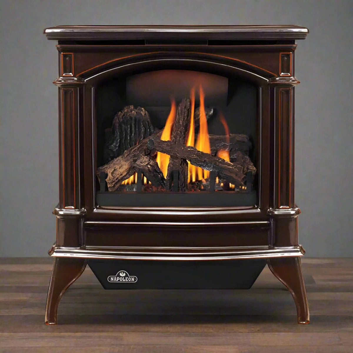 Napoleon Knightsbridge 60 Majolica Brown 27 Inch Natural Gas Stove With Flame And | 27 Inch | Porcelain | Wood Stove