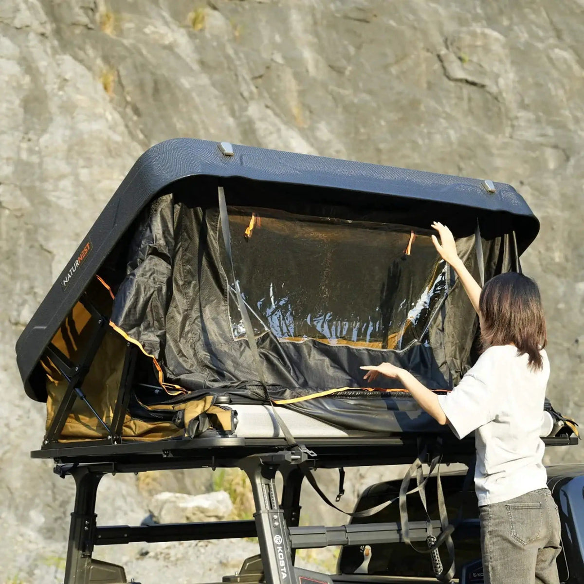 Naturnest Sirius 2 Plus XL Premium 4-Person Clamshell Rooftop Tent | 4-Person | Home Use | Home