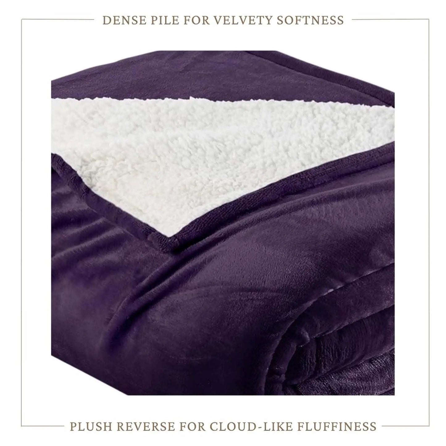 Velvet Plush Sherpa Bed Blanket - Sherpa Fleece Collection from PriceLows™