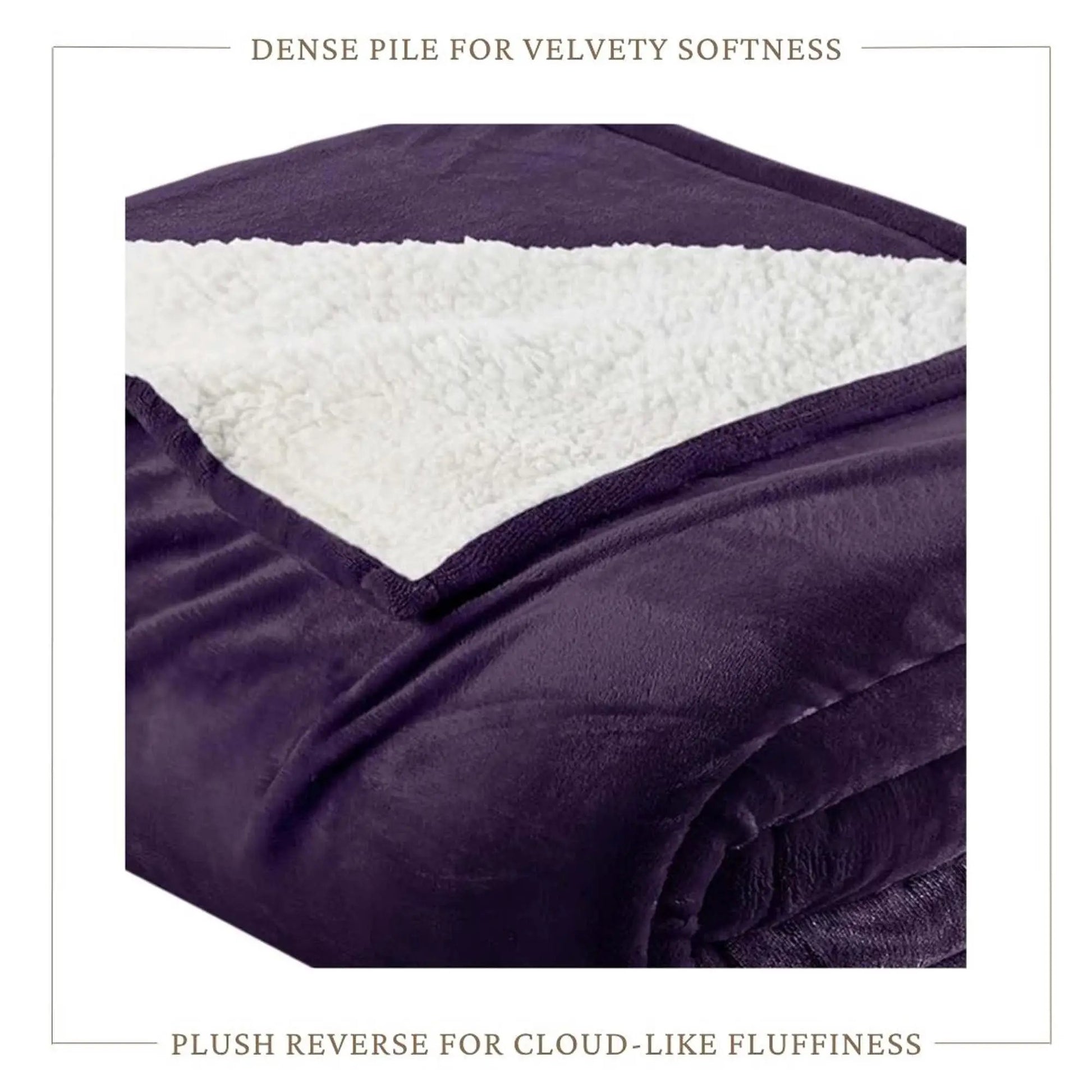 Velvet Plush Sherpa Bed Blanket - Sherpa Fleece Collection from PriceLows™