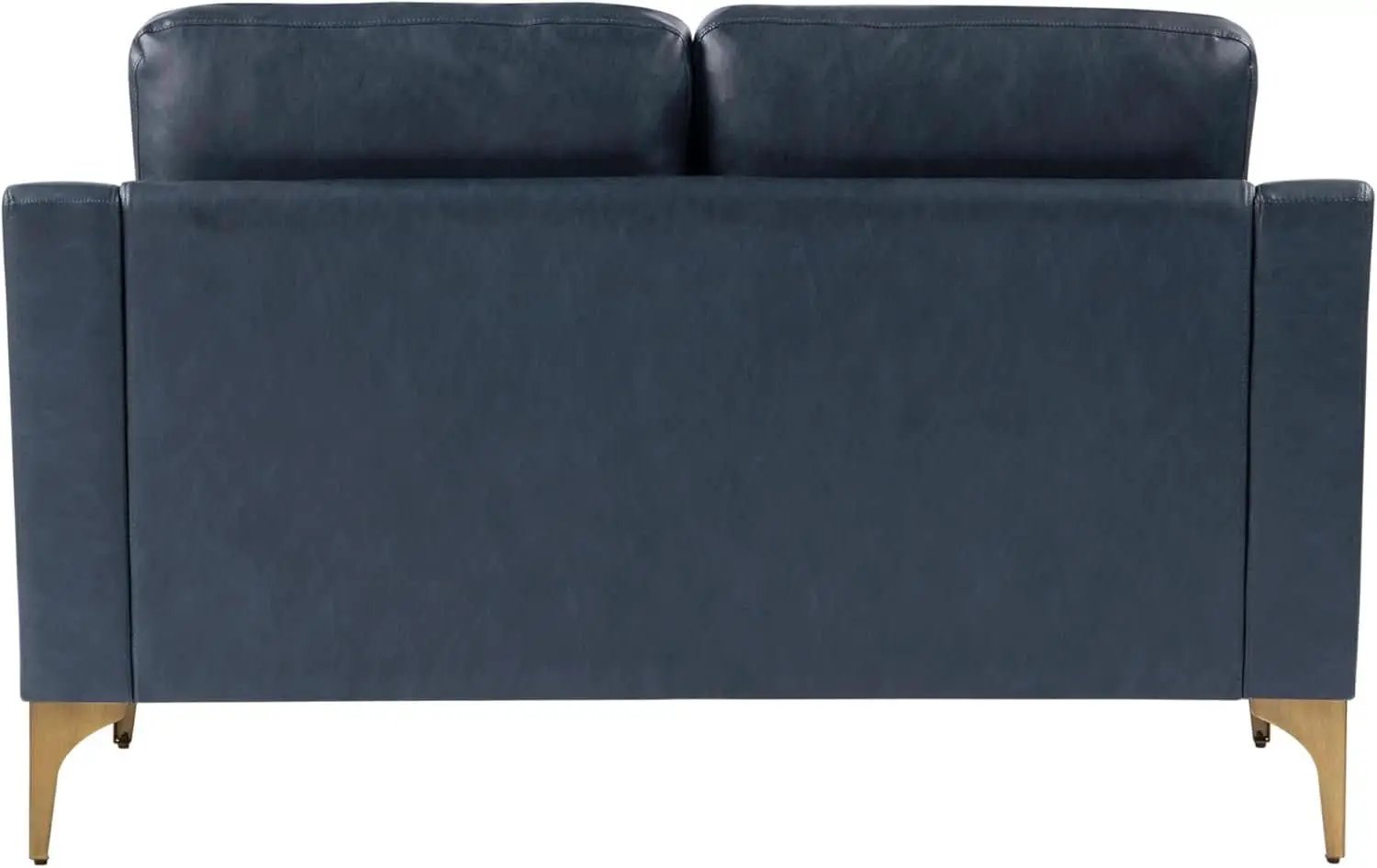 Navy Blue Faux Leather Loveseat With High Density Foam from PriceLows™