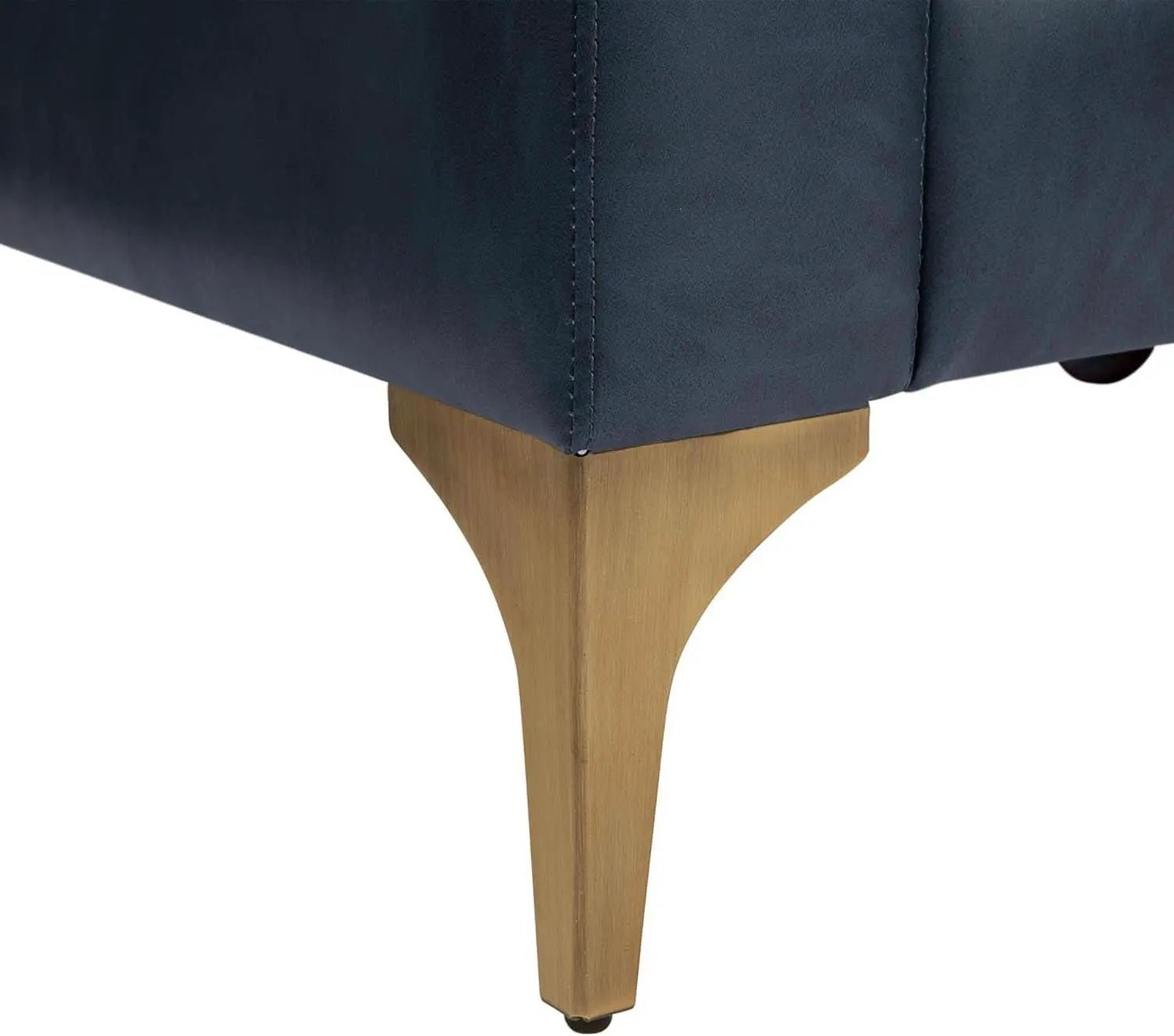 Navy Blue Faux Leather Loveseat With High Density Foam from PriceLows™