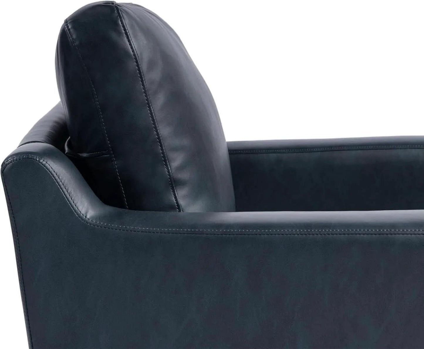Navy Blue Faux Leather Loveseat With High Density Foam from PriceLows™