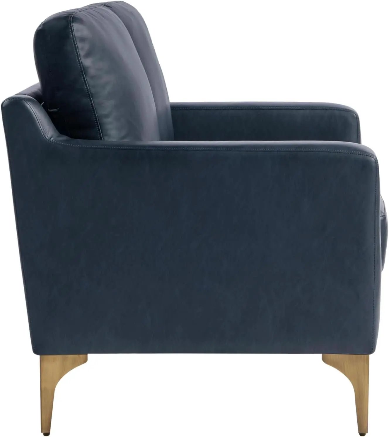 Navy Blue Faux Leather Loveseat With High Density Foam from PriceLows™