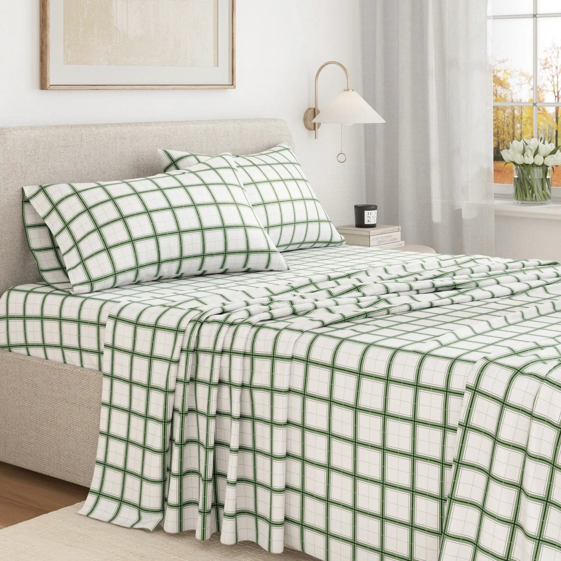 Turkish Cotton Flannel Sheet Set - Plaid & Stripe Collection from PriceLows™