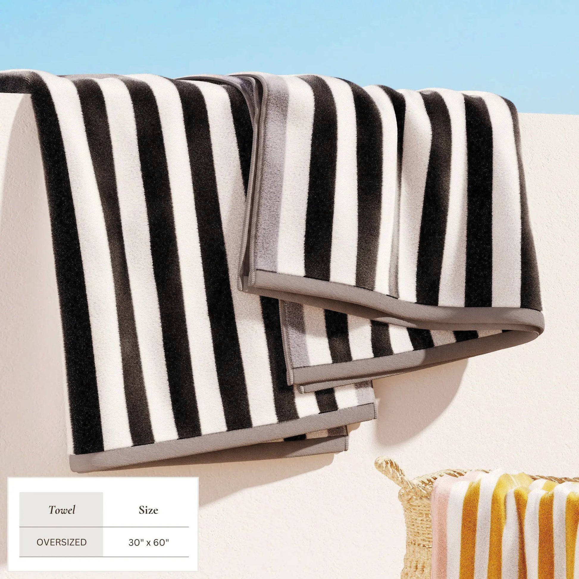 Oversized Striped Border Cabana Beach Towel - Santa Cruz from PriceLows™