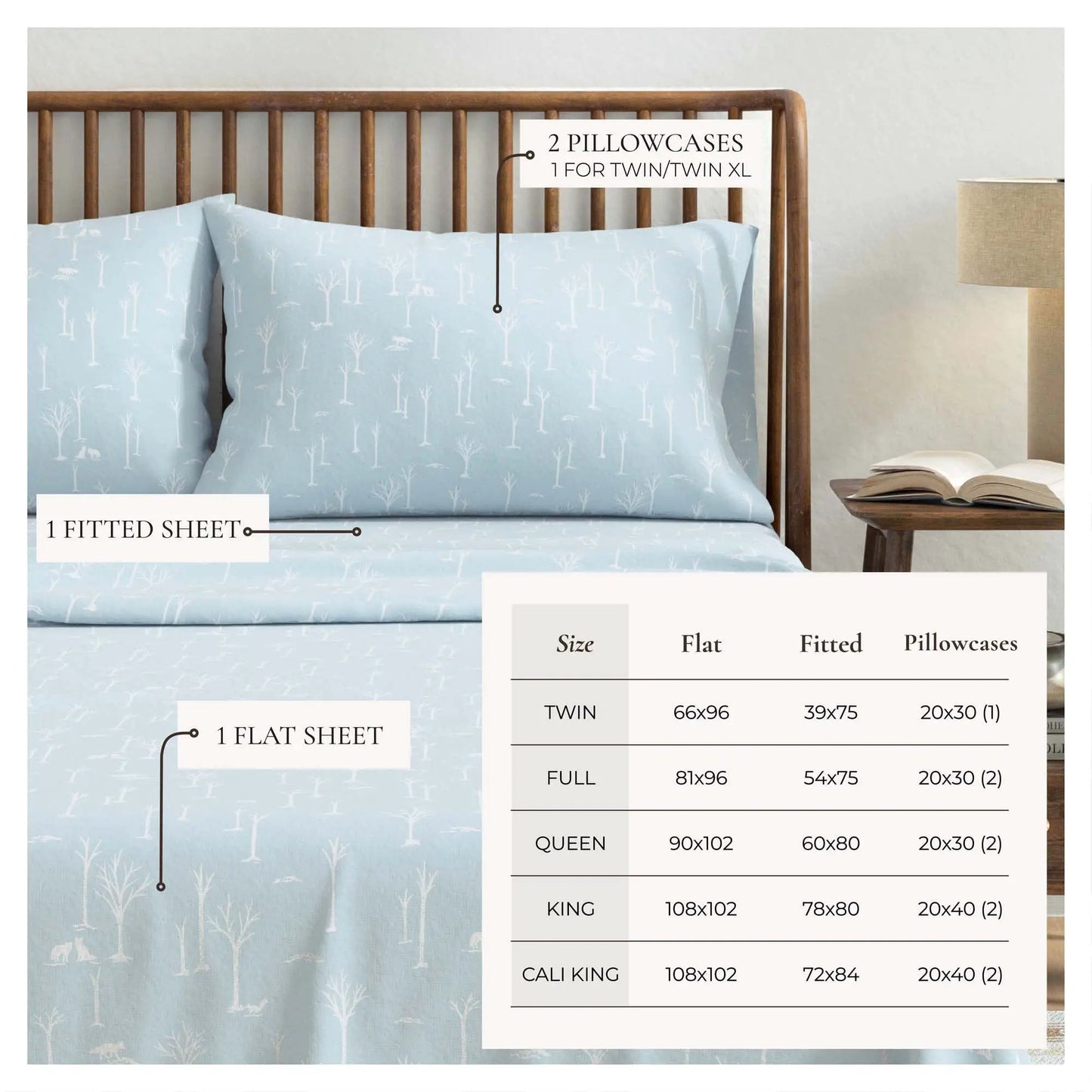 Turkish Cotton Flannel Sheet Set - Elevated Lodge Collection from PriceLows™