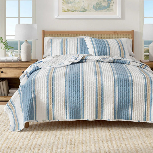 Stripe & Ocean Story Coastal Quilt Set - New Castle Collection from PriceLows™