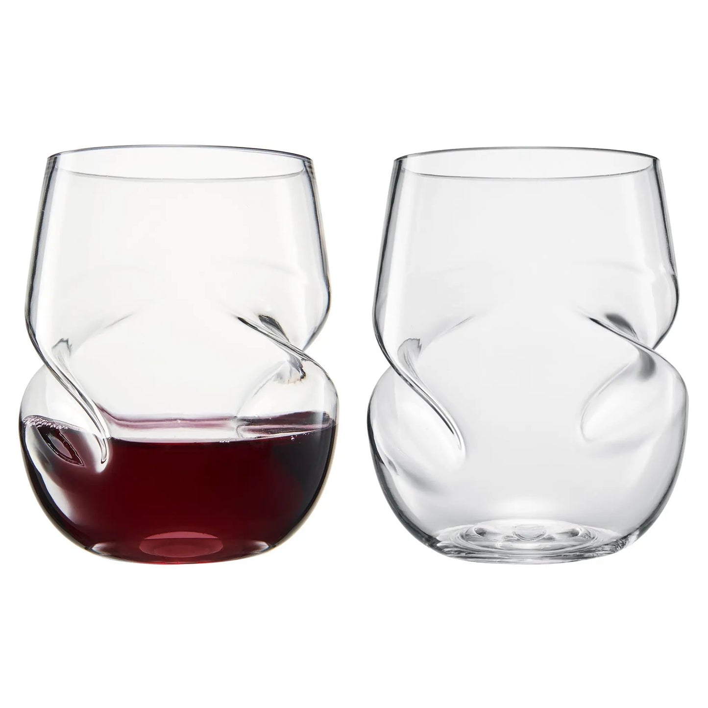 Barcelona Acrylic Stemless Finger-Indent Wine Glassware, Set of 2 from PriceLows™