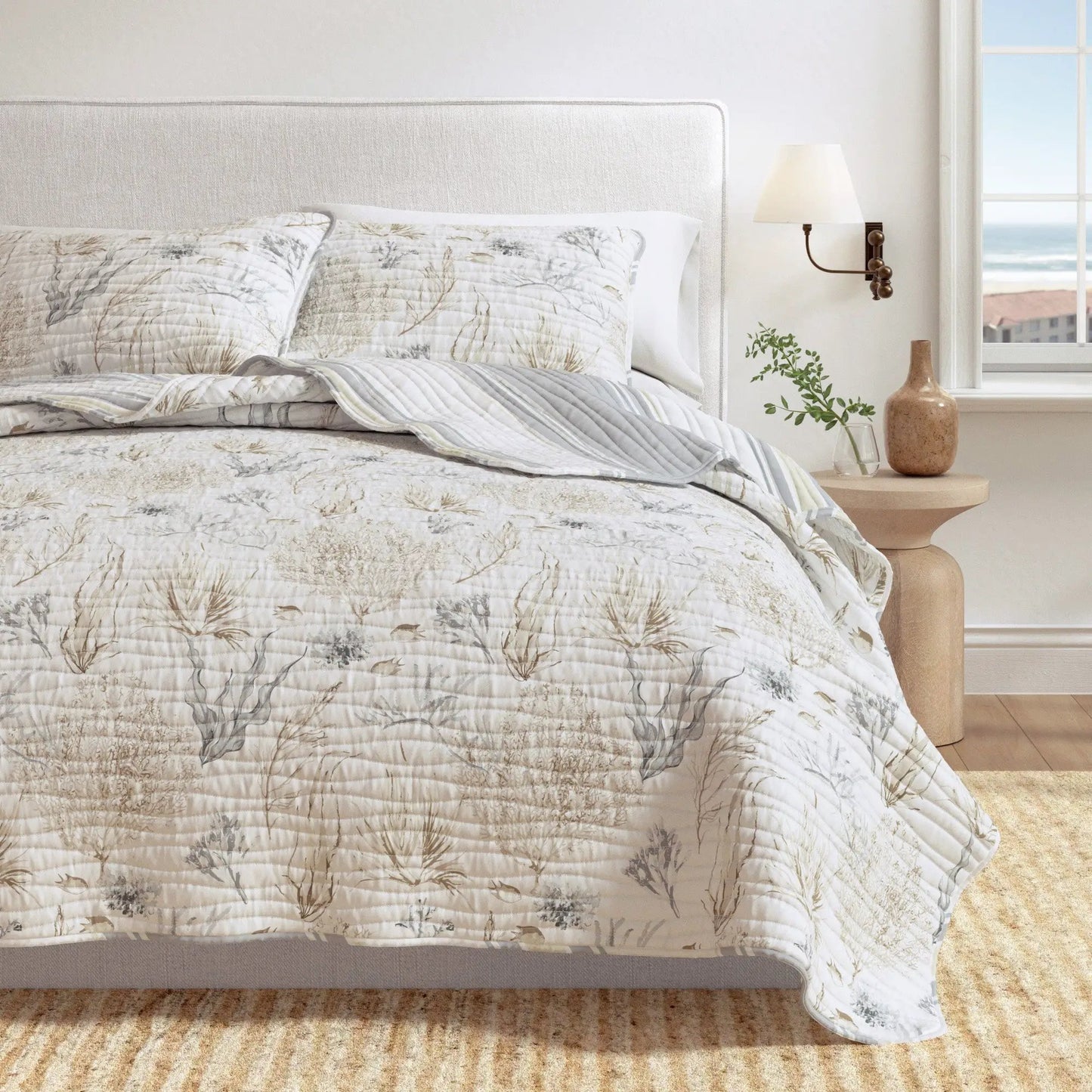Coral Sea Maze Coastal Quilt Set - Newcomb Collection from PriceLows™