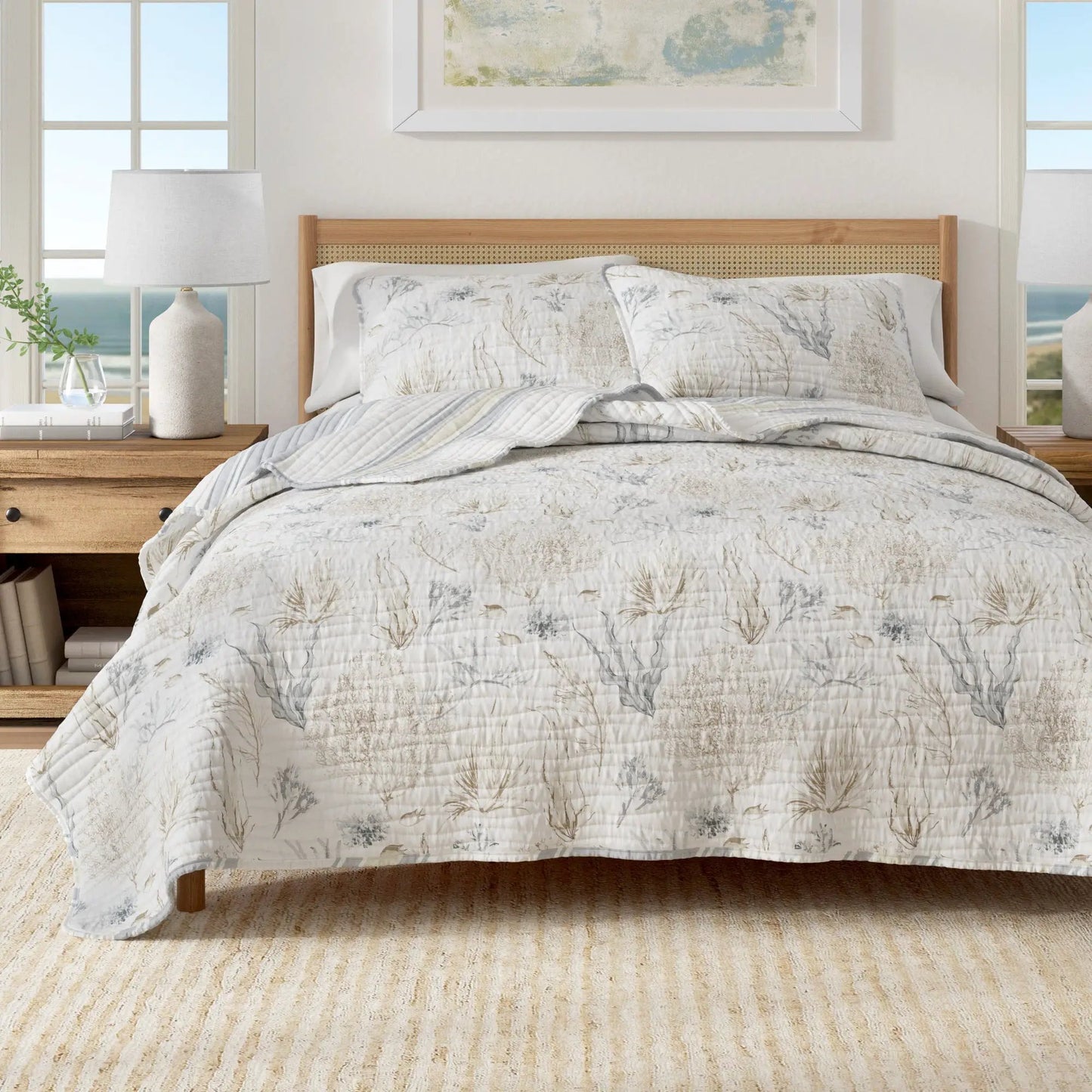 Coral Sea Maze Coastal Quilt Set - Newcomb Collection from PriceLows™
